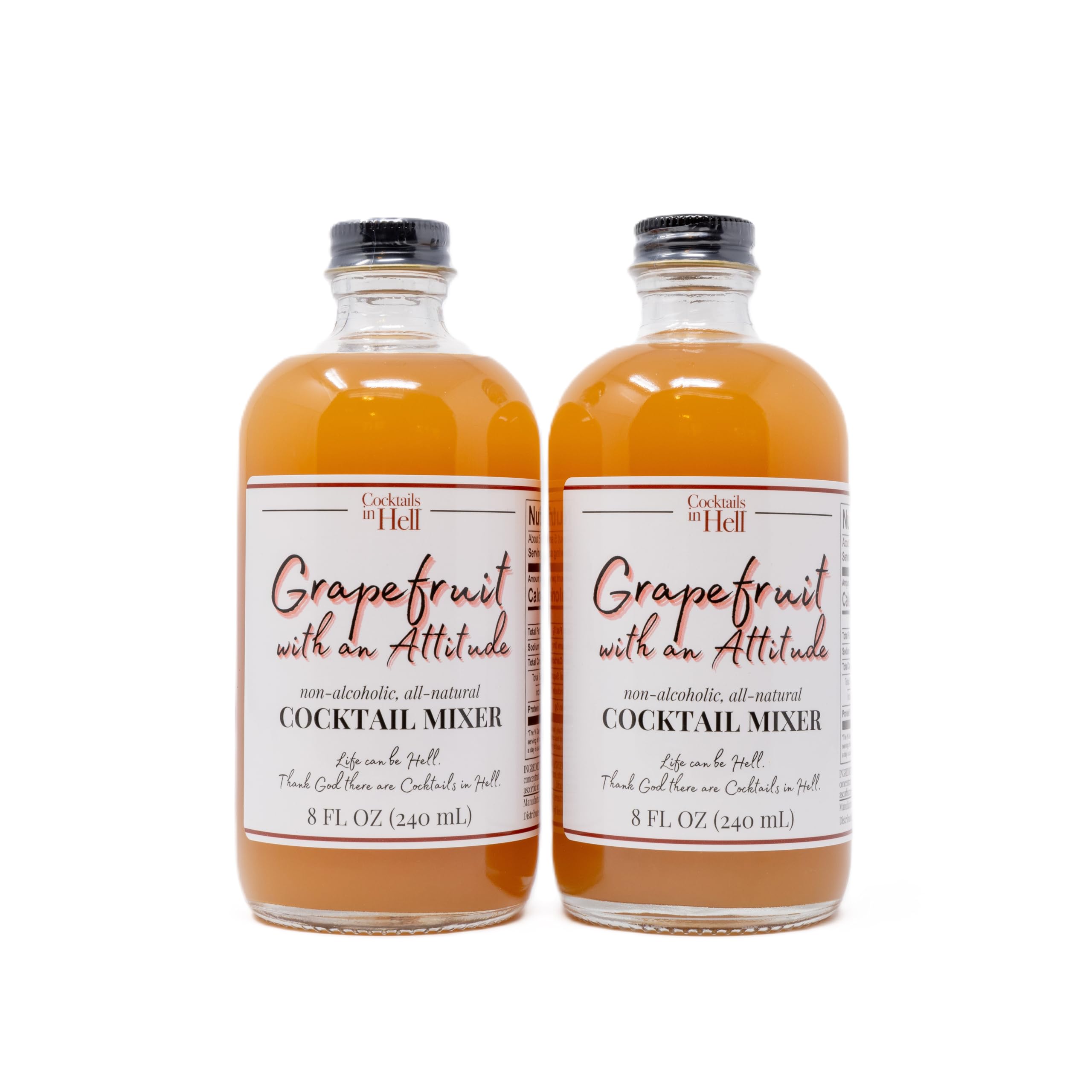 Grapefruit with an Attitude All-Natural Premium Cocktail Mixers - Non-Alcoholic & Gluten-Free (2 Pack) | Makes 10+ Cocktails & Mocktails | Perfect for Parties, BBQs & Home Bars