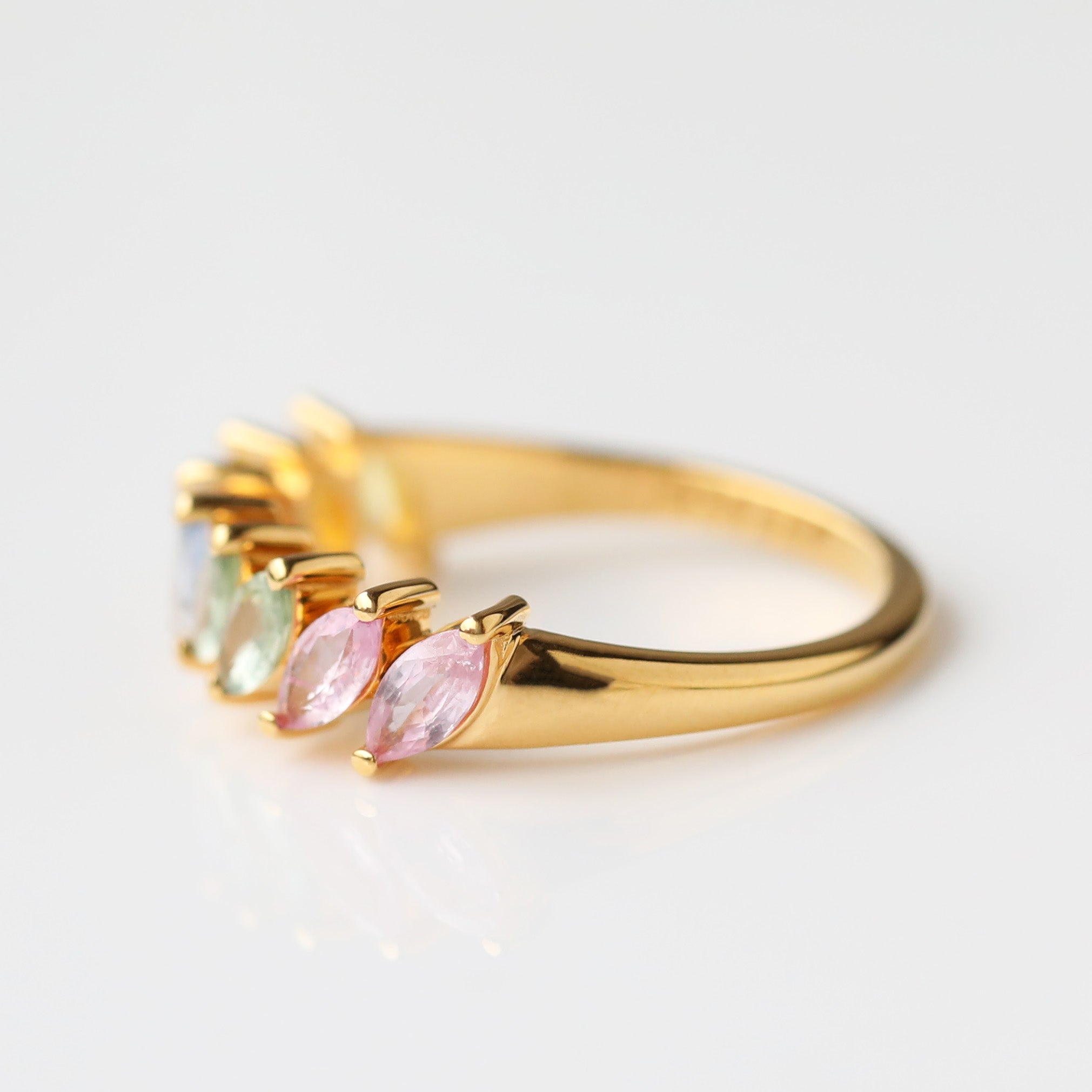 Della Rainbow Sapphire Ring for Women – Elegant Multicolor Gemstone Jewelry Gift for Birthday, Anniversary & Special Occasions | Perfect for Parties, Weddings & Everyday Wear