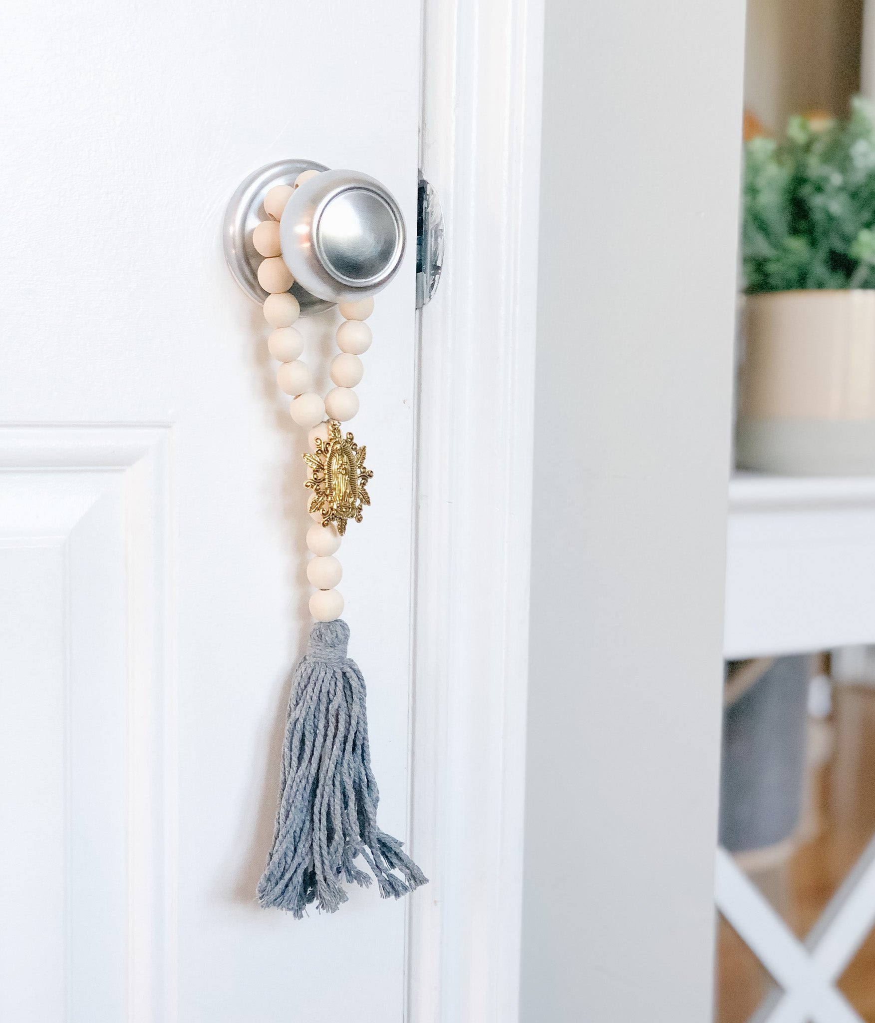 Our Lady of Guadalupe Blue Door Hanger - Religious Home Decor for Catholic Doors & Entryways