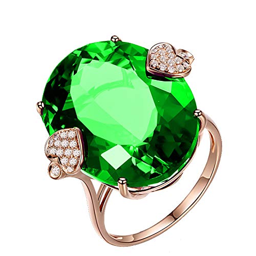 Paulton Women's Engagement Ring - 925 Sterling Silver Oval Cut Cubic Zirconia Gold Plated Adjustable Fashion Statement Ring for Wedding, Anniversary & Special Occasions (R1281)