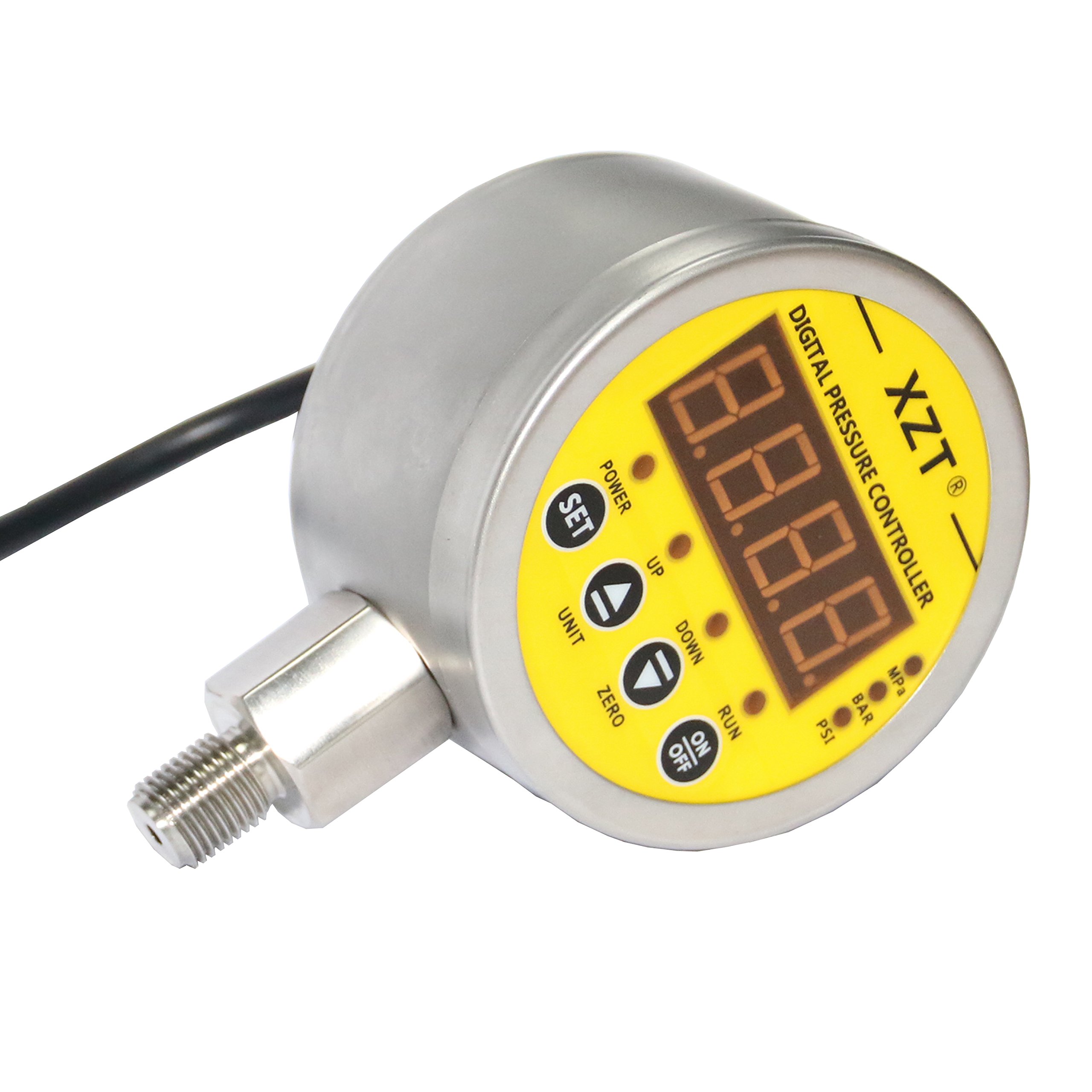 XZT 230PSI NPT Digital Pressure Switch Controller with Gauge & Sensor - 110VAC for Water Pump & Air Compressor | Home, Industrial & Agricultural Use