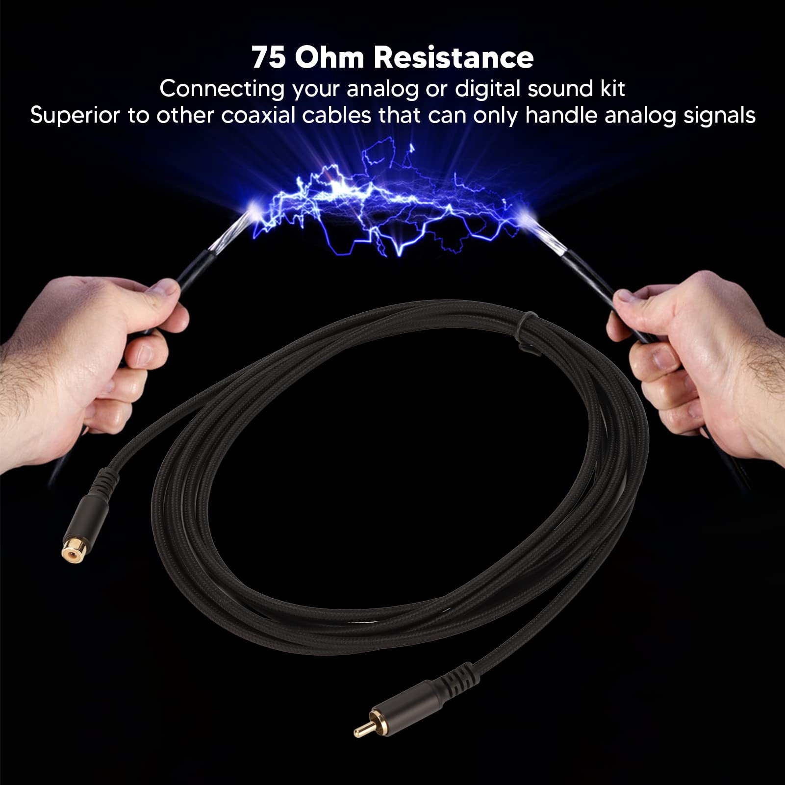 25ft Male to Female HDMI Extension Cable - High Speed 4K HDTV, DVD Player, Gaming Console Connector - Gold Plated No Signal Loss for DVR, TV Box, Subwoofer, Home Theater & Office Setup