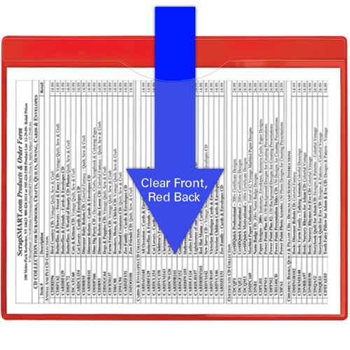 StoreSMART Heavy Duty File Jackets - 10-Pack with Red Plastic Back & Clear Plastic Front - Letter Size Document Protectors for Office, School, and Home Organization - FJ85PQR-10