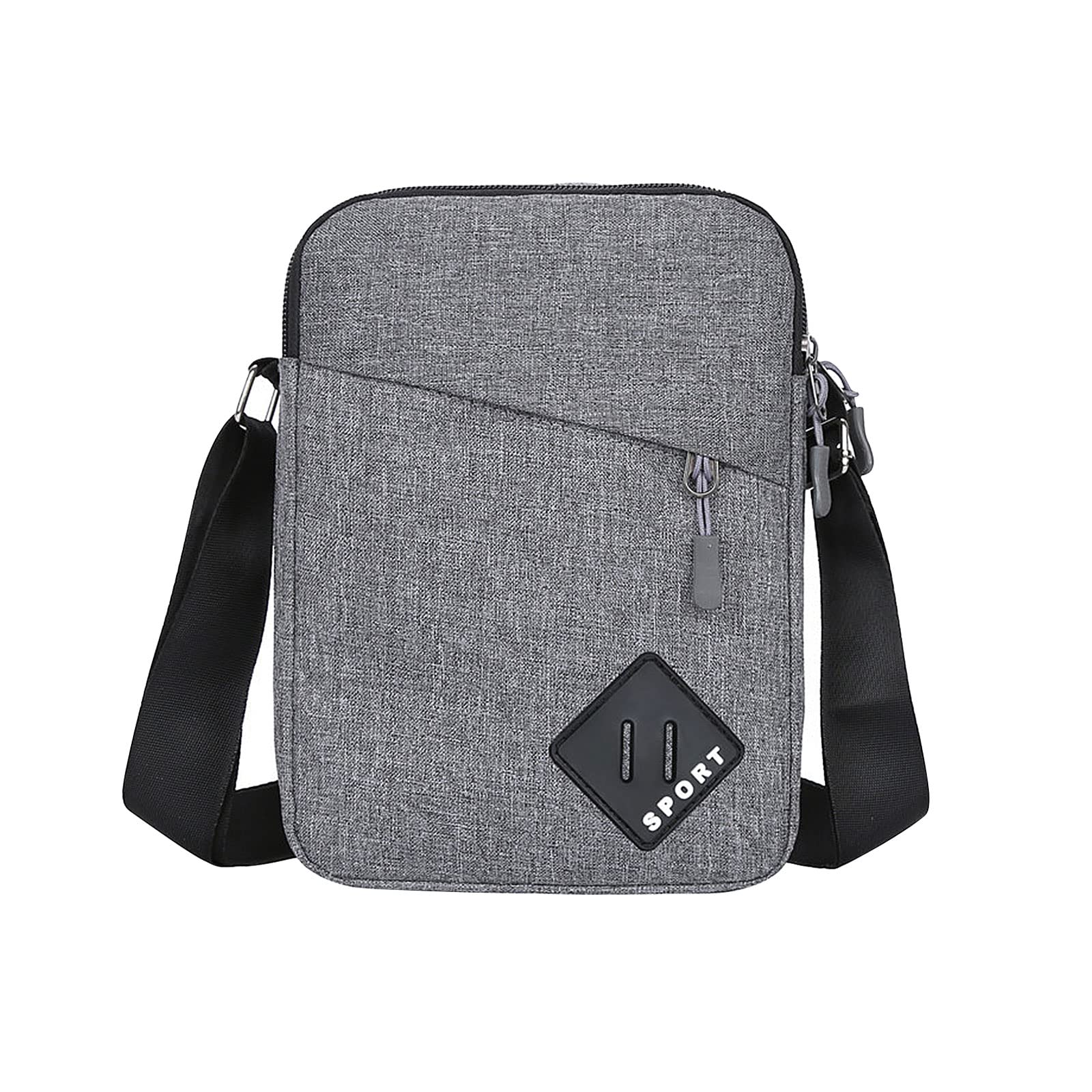 FuninCrea Men's Crossbody Shoulder Bag - Durable Nylon & Oxford Fabric Messenger Bag with Zipper & Adjustable Strap - Perfect for Travel, Work, Gym & Everyday Carry