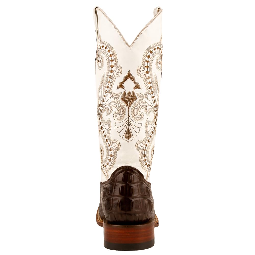 Ferrini Women's Rancher Caiman Square Toe Cowboy Boots - Western Style Leather Boots for Women - Perfect for Country Dancing, Rodeos & Western Fashion