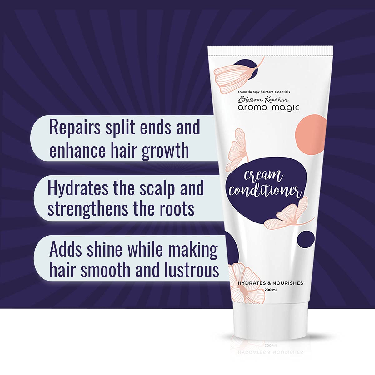 Aroma Magic Cream Conditioner for Split Ends, Dry Scalp & Dull Hair – Rosemary & Argan Oil Hair Treatment with Green Tea, Carrot Seed & Aloe Vera | Promotes Hair Growth & Adds Shine | 200ml | Perfect for Daily Hair Care & Salon-Quality Results at Home