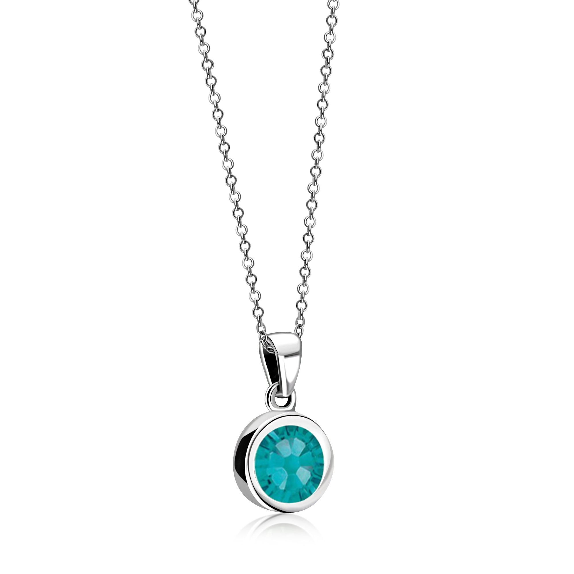 Whitby Jet & Birthstone Sterling Silver Double-Sided Round Pendant - Perfect for Birthdays, Anniversaries & Everyday Jewelry
