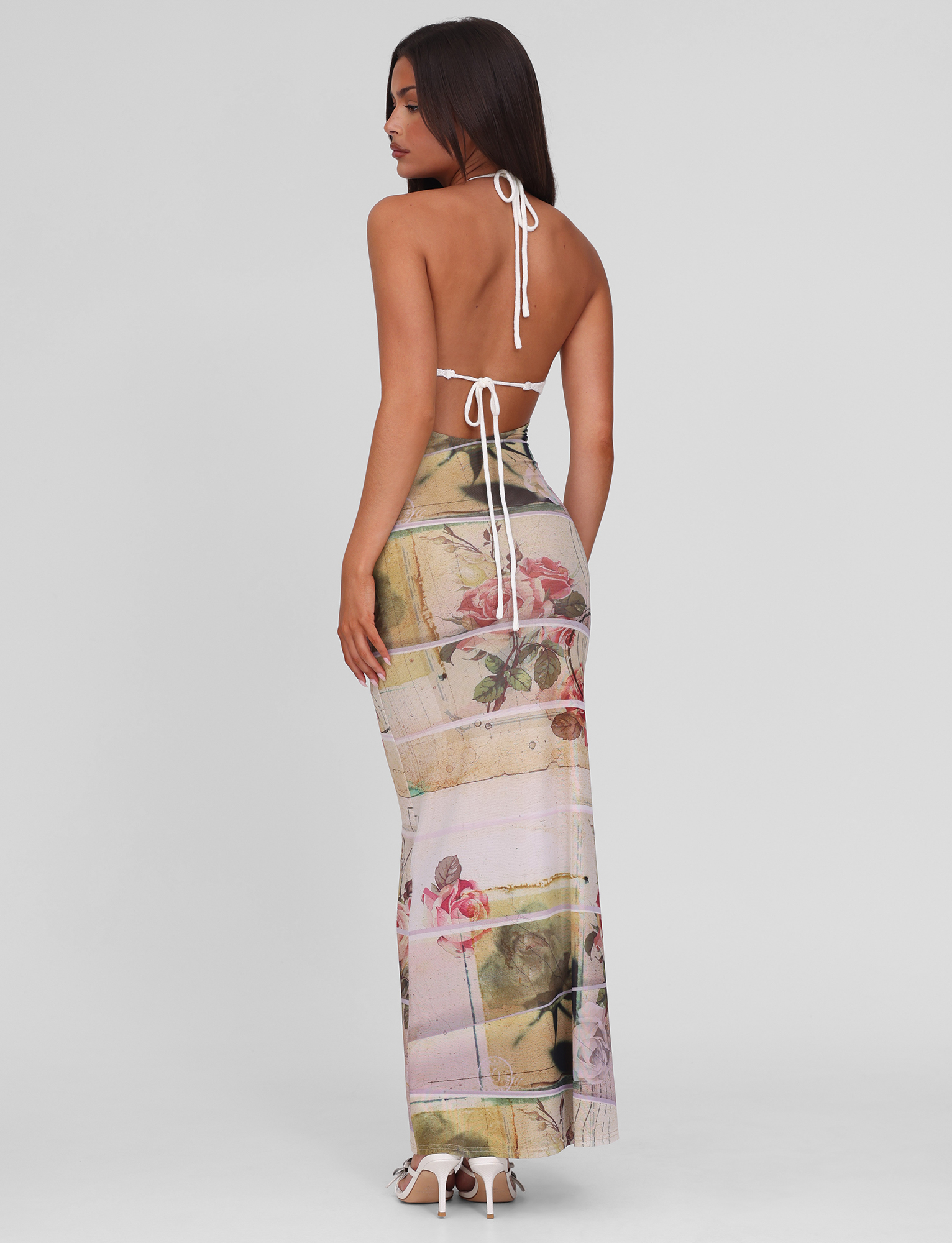 Tilley Maxi Dress in Rose Postcard Print - Flowy Summer Dress for Women, Beach Vacation & Casual Outings