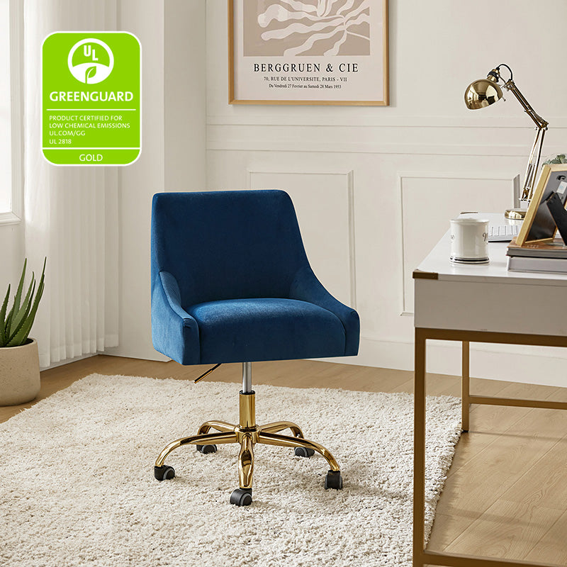 Luxury Holly Velvet Office Chair - Ergonomic Desk Chair with Adjustable Height for Home & Office Workspace - Perfect for Remote Work, Gaming & Study