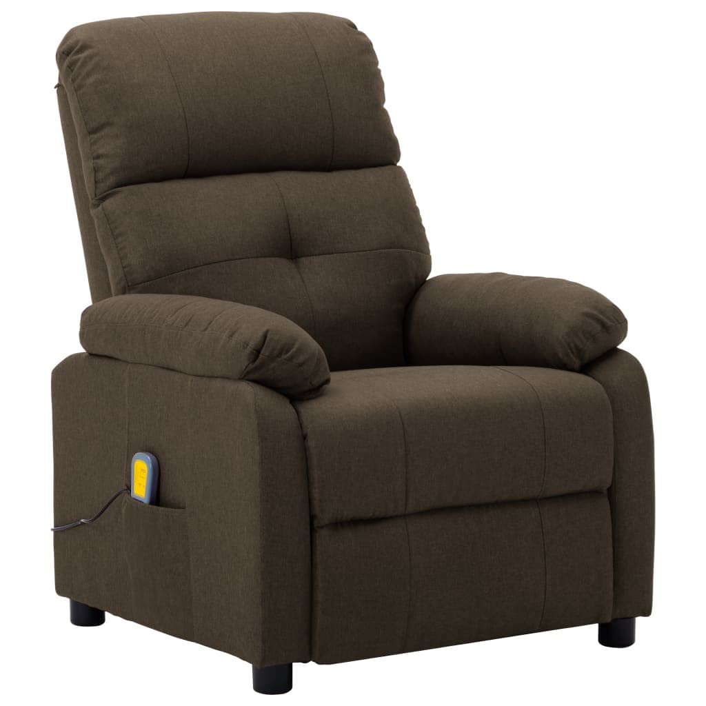 6-Level Massage Recliner Chair - Brown Fabric Lounge Chair for Living Room, Bedroom & Office - Ergonomic Accent Chair with Adjustable Massage Functions - Perfect for Relaxation, Home Decor & Reception Areas