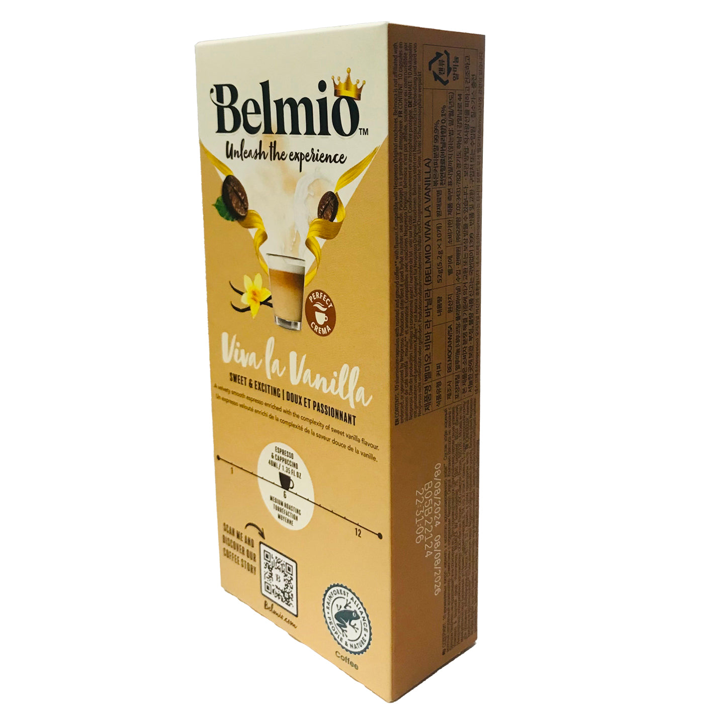 Belmio Viva La Vanilla Nespresso® Compatible Coffee Pods - 10 Count Pack of Premium Espresso Capsules for Home & Office Use