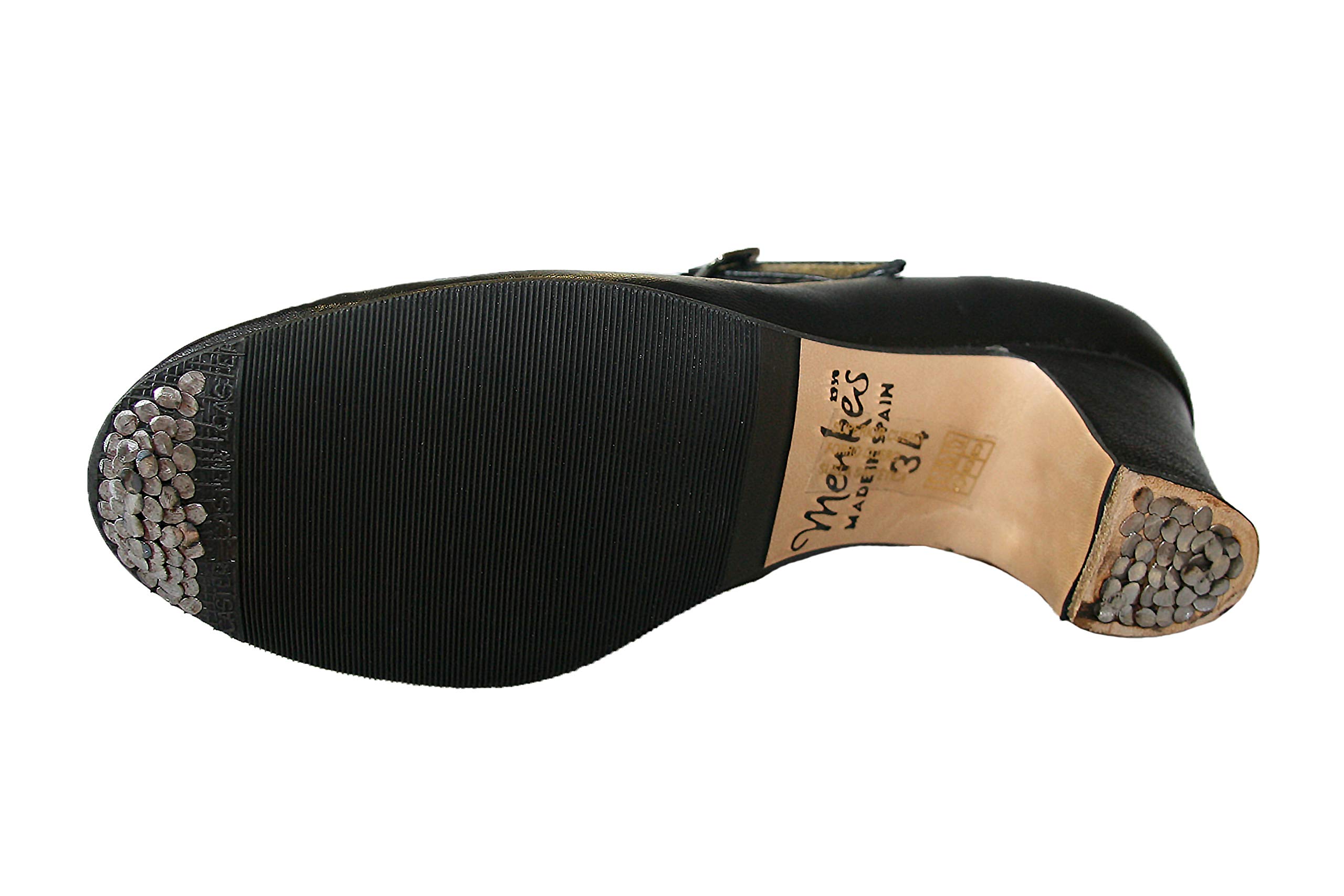 Best Flamenco Dance Shoes for Women - Genuine Leather with Nails - Size 8.5 (40EU) Black - Perfect for Spanish Dance Performances & Practice
