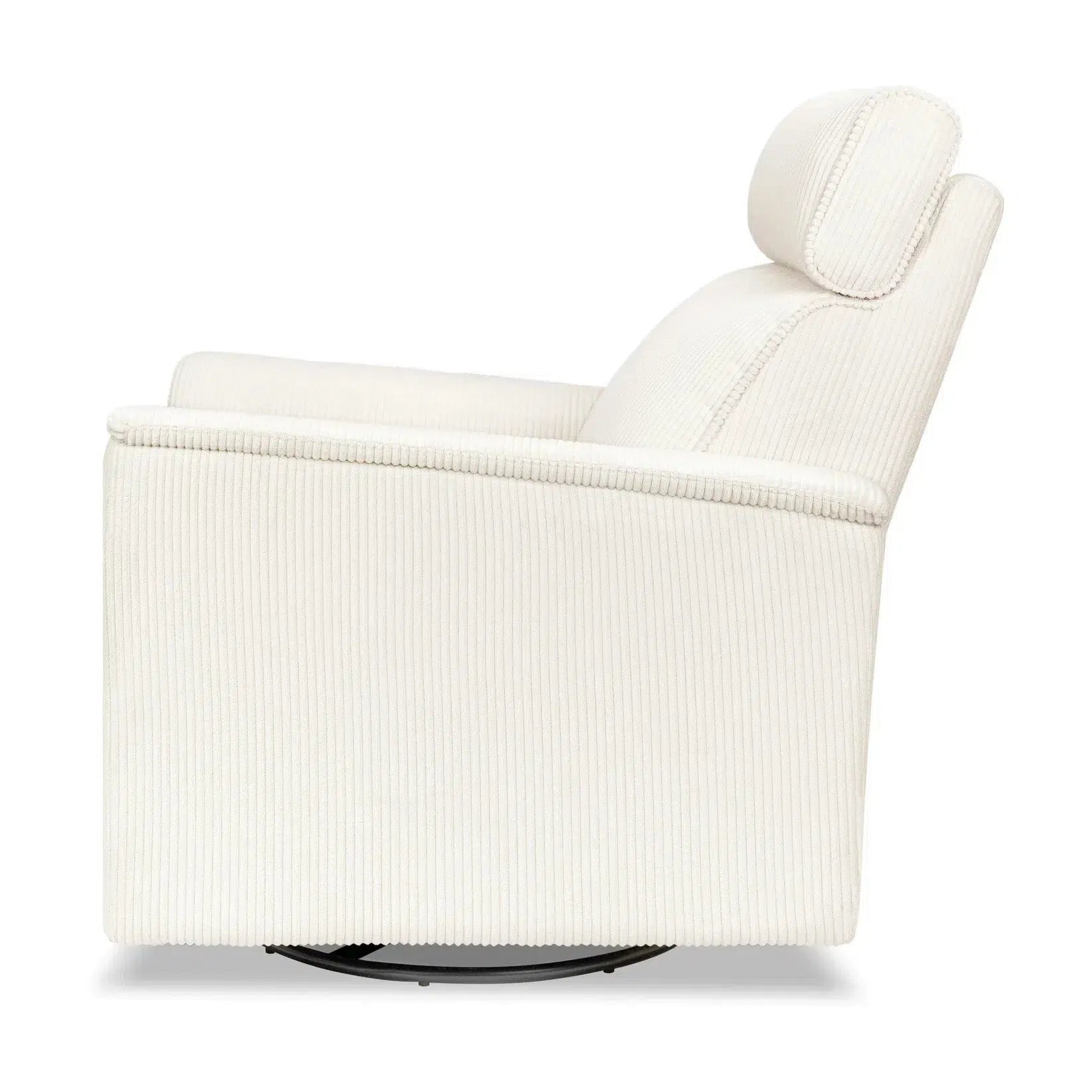 Monogram by Namesake Willa Power Recliner with Adjustable Headrest - Ivory Corduroy Upholstery | Exclusive Modern Living Room Furniture for Home Theater & Relaxation