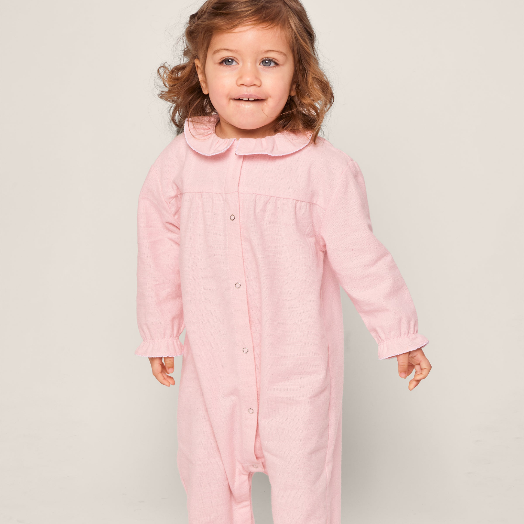 Pink Flannel Madeline Baby Romper - Soft & Cozy Outfit for Infants & Toddlers - Perfect for Playdates, Photo Shoots & Everyday Wear