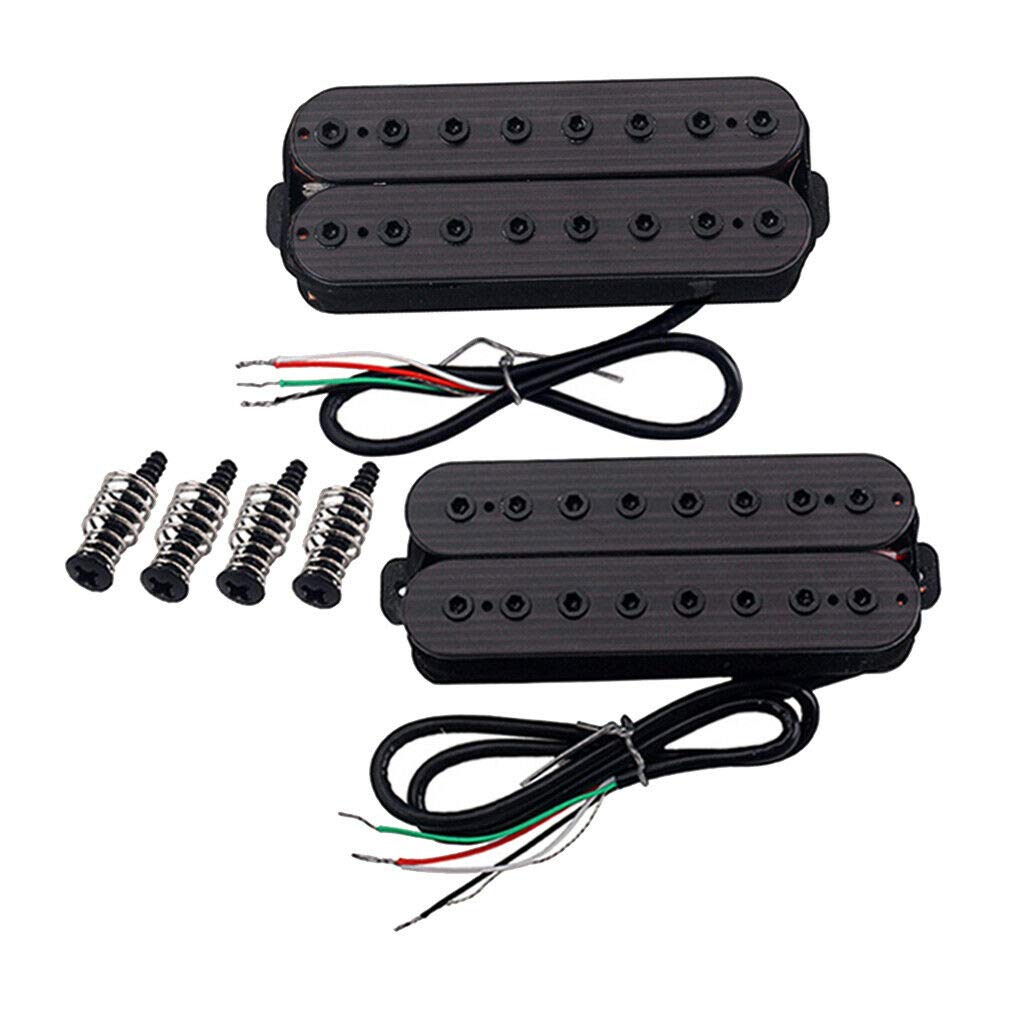 Alnico V 8-String Guitar Pickup Set - Neck & Bridge Position (18K/20K) for Heavy Metal & Rock Music Performance