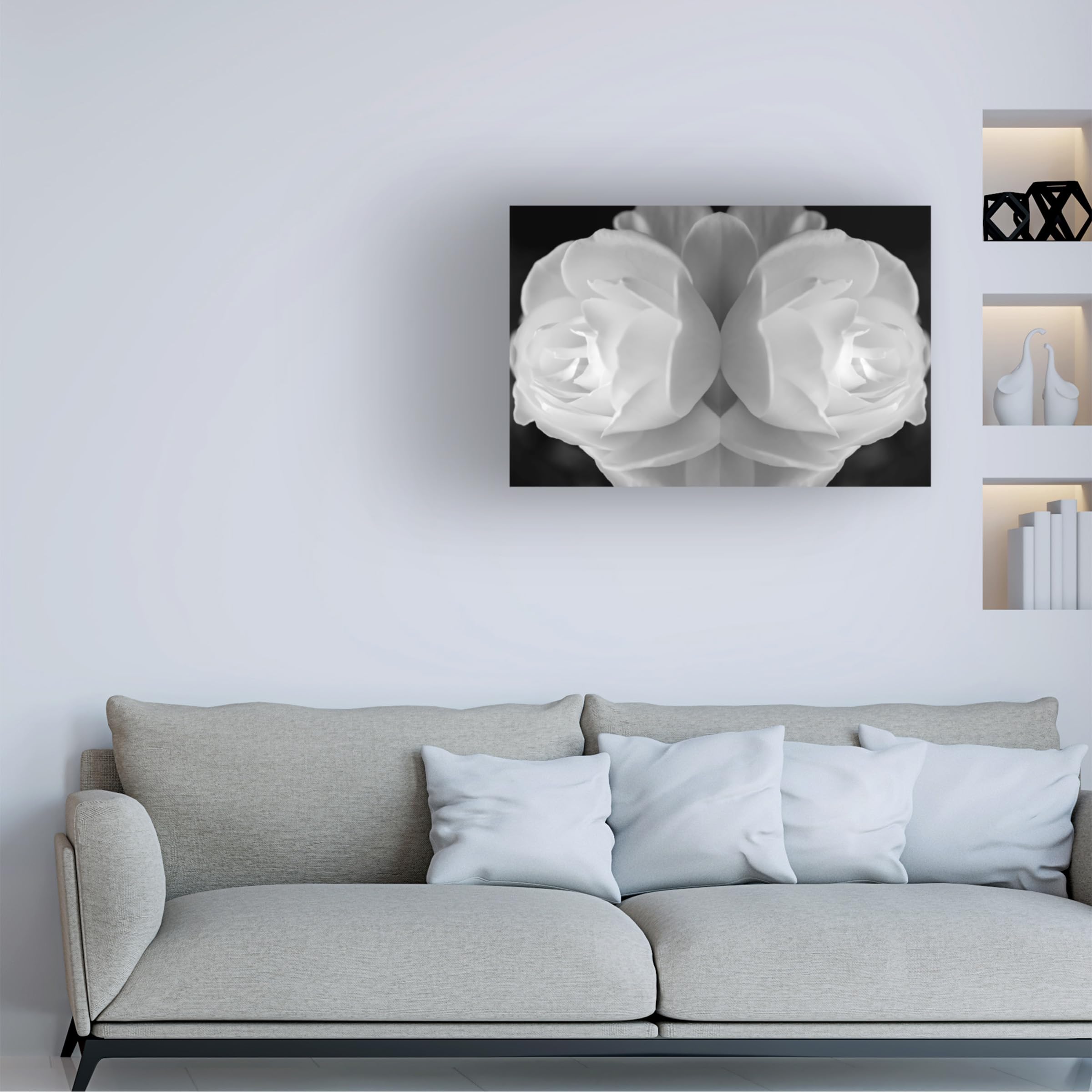 Anita Vincze 'Twin Rose 27' Floral Canvas Wall Art Print - Handmade Home Decor for Living Room, Bedroom & Office