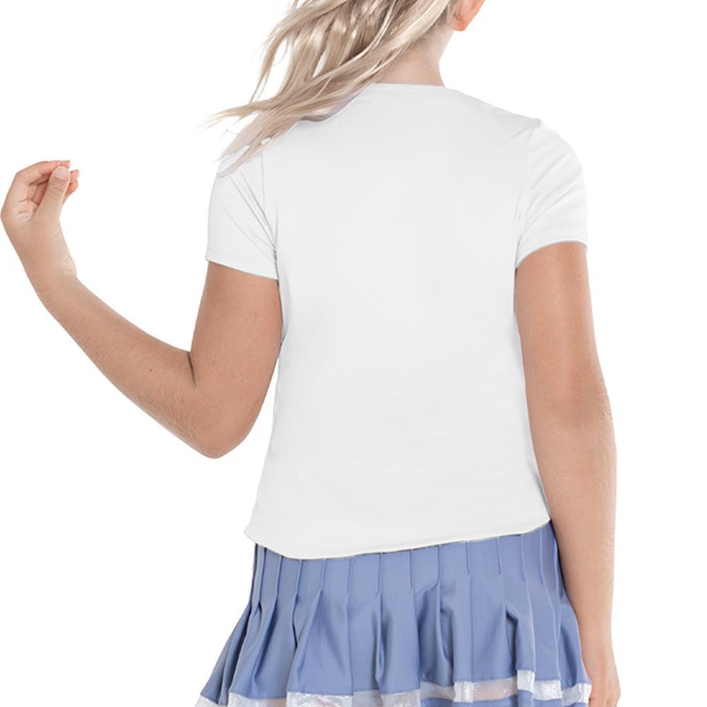 Girl's Double V Neck Tennis Short Sleeve T-Shirt - Breathable Cotton Top for Junior Tennis Players & Casual Wear