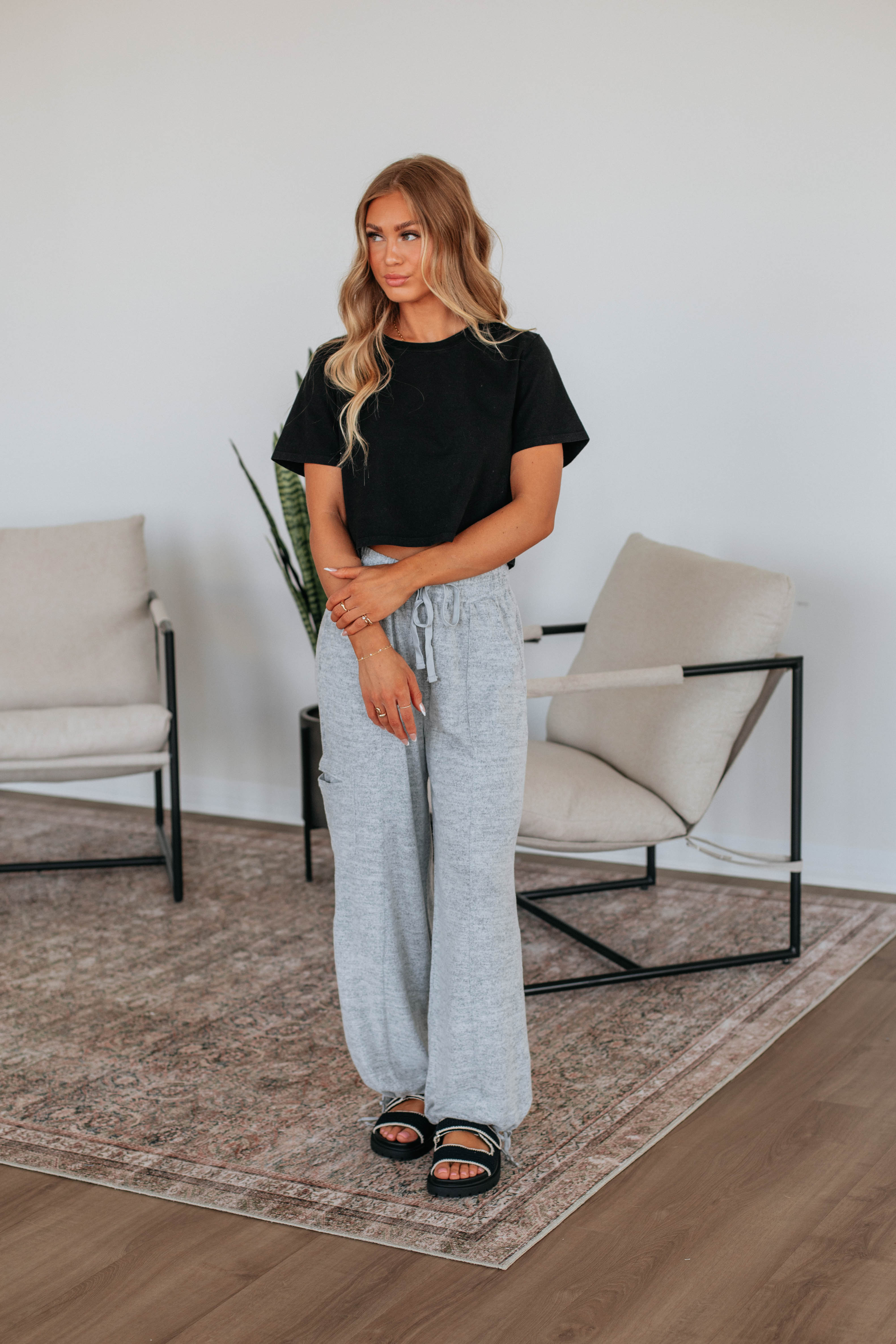 Bryden Lounge Joggers for Women - Soft Comfortable Fleece Sweatpants with Pockets, Heather Grey - Perfect for Yoga, Running, Travel & Relaxing at Home