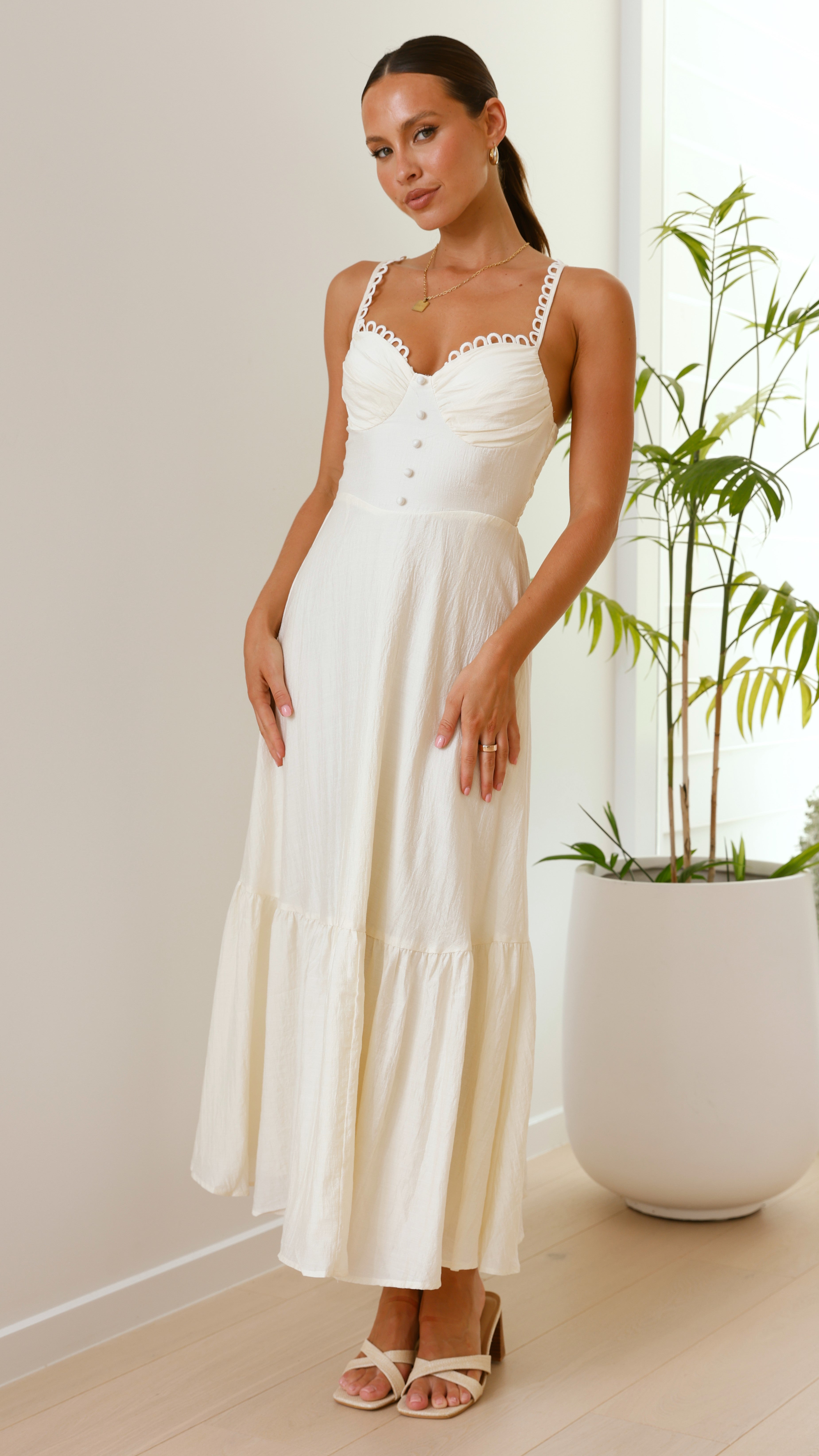 Beatrix Maxi Dress - Flowy Butter Yellow Summer Dress for Women | Beach Vacation, Boho Chic Outfit, Casual Daywear