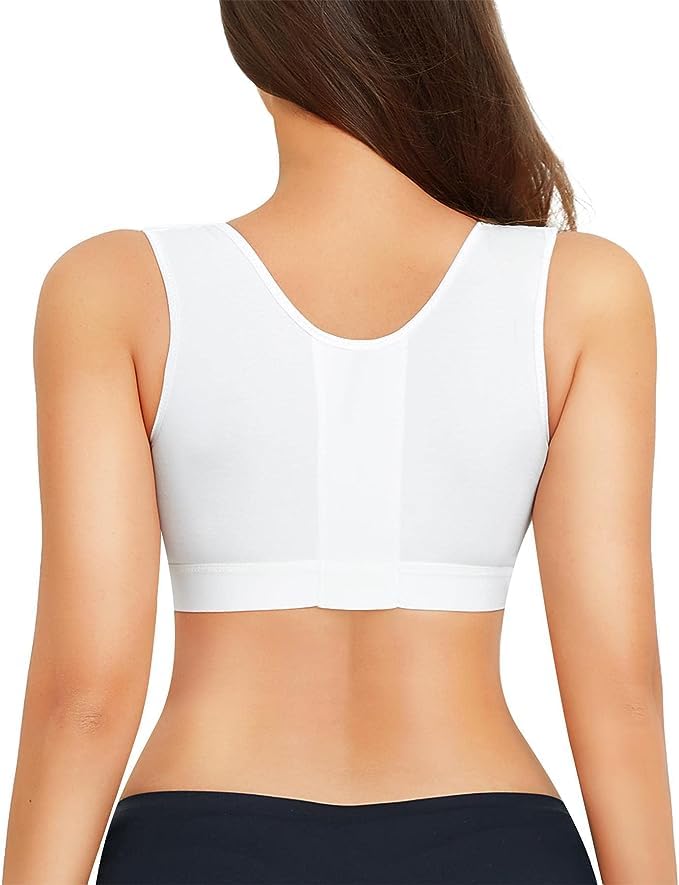 Post-Surgery Front Closure Bra - Wirefree Mastectomy Support for Women - Gym & Daily Wear