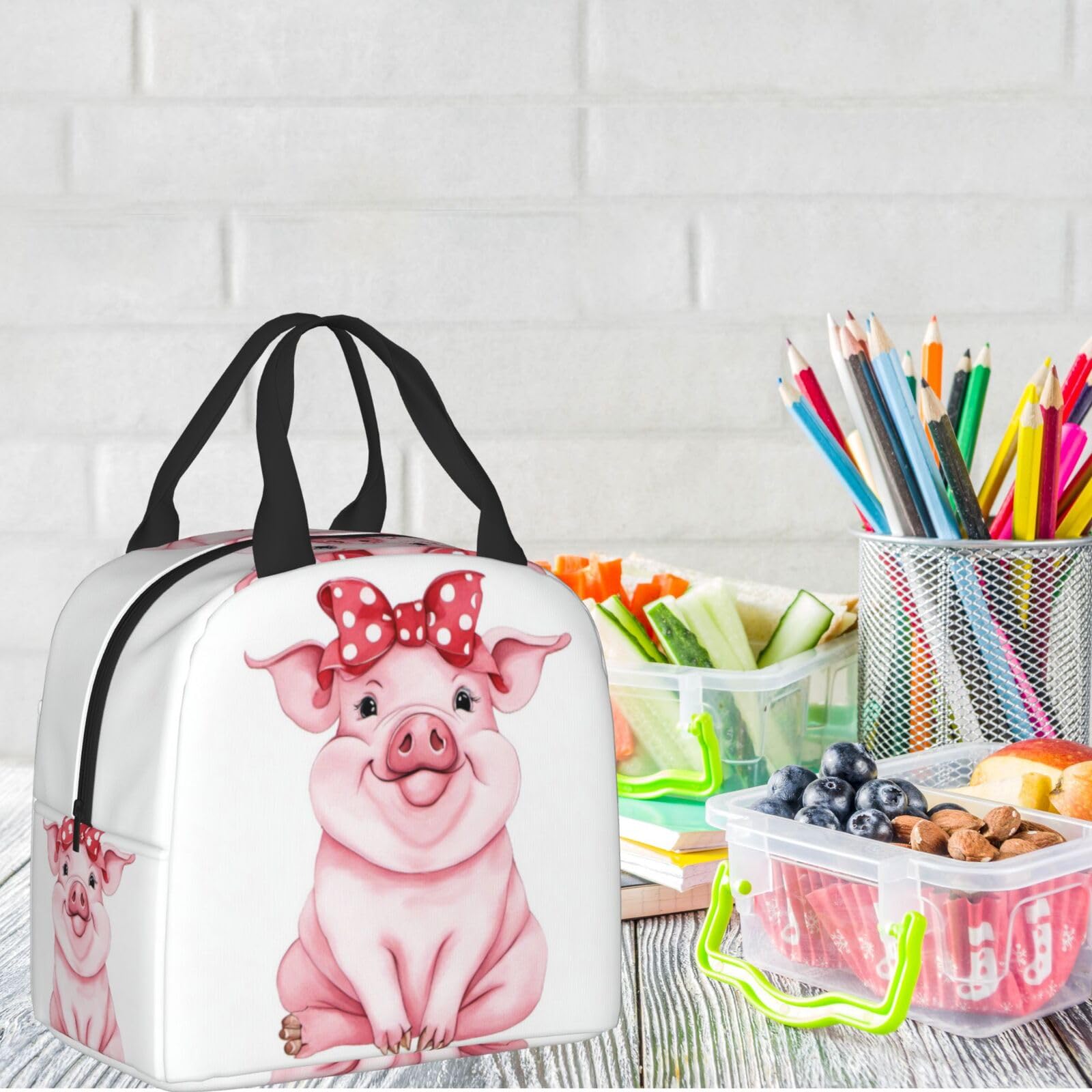 Insulated Pink Pig Lunch Box - Reusable Thermal Meal Bag for Kids, Adults, School, Work, Travel & Picnic - Perfect for Keeping Food Fresh On-the-Go