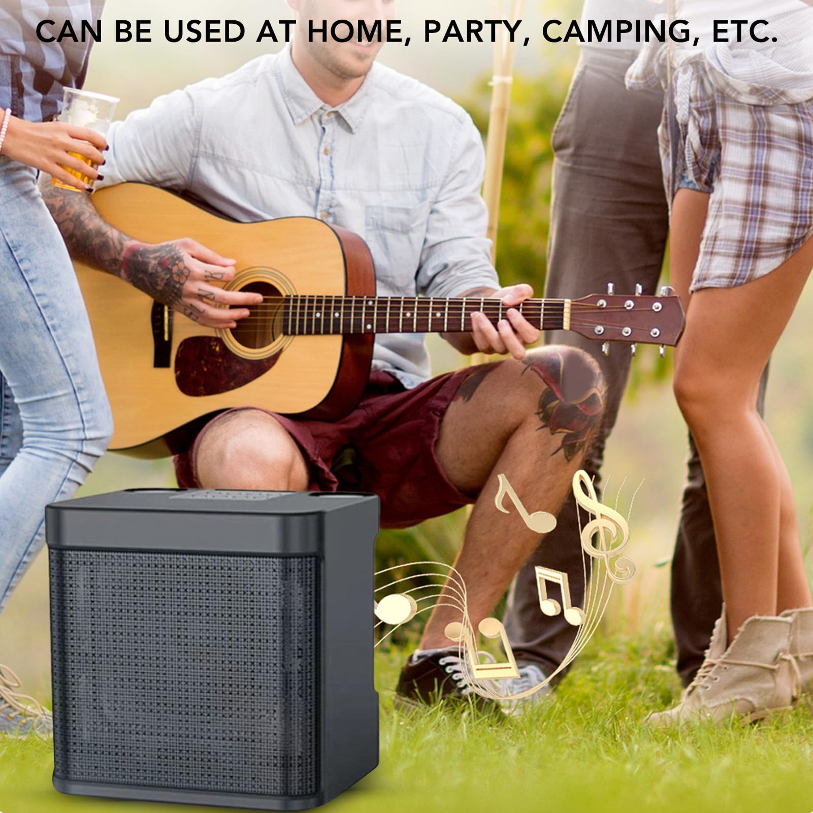 Portable Bluetooth Karaoke Machine with 2 Wireless Microphones - Mini Karaoke System for Adults & Kids, Supports TF Card/USB/AUX Input, Compatible with Smartphones & Tablets (Black) - Perfect for Home Parties, Travel & Family Gatherings