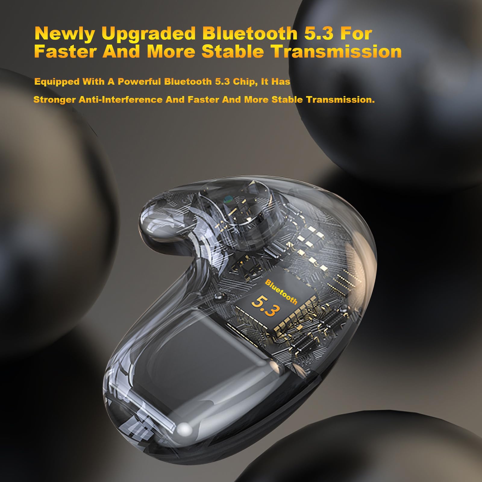 Bluetooth Sleep Earbuds for Side Sleepers - Invisible Noise Cancelling Wireless Earbuds with Tiny Hidden Design for Sleeping & Working | Comfortable All-Night Wear for Travel, Office & Home Use