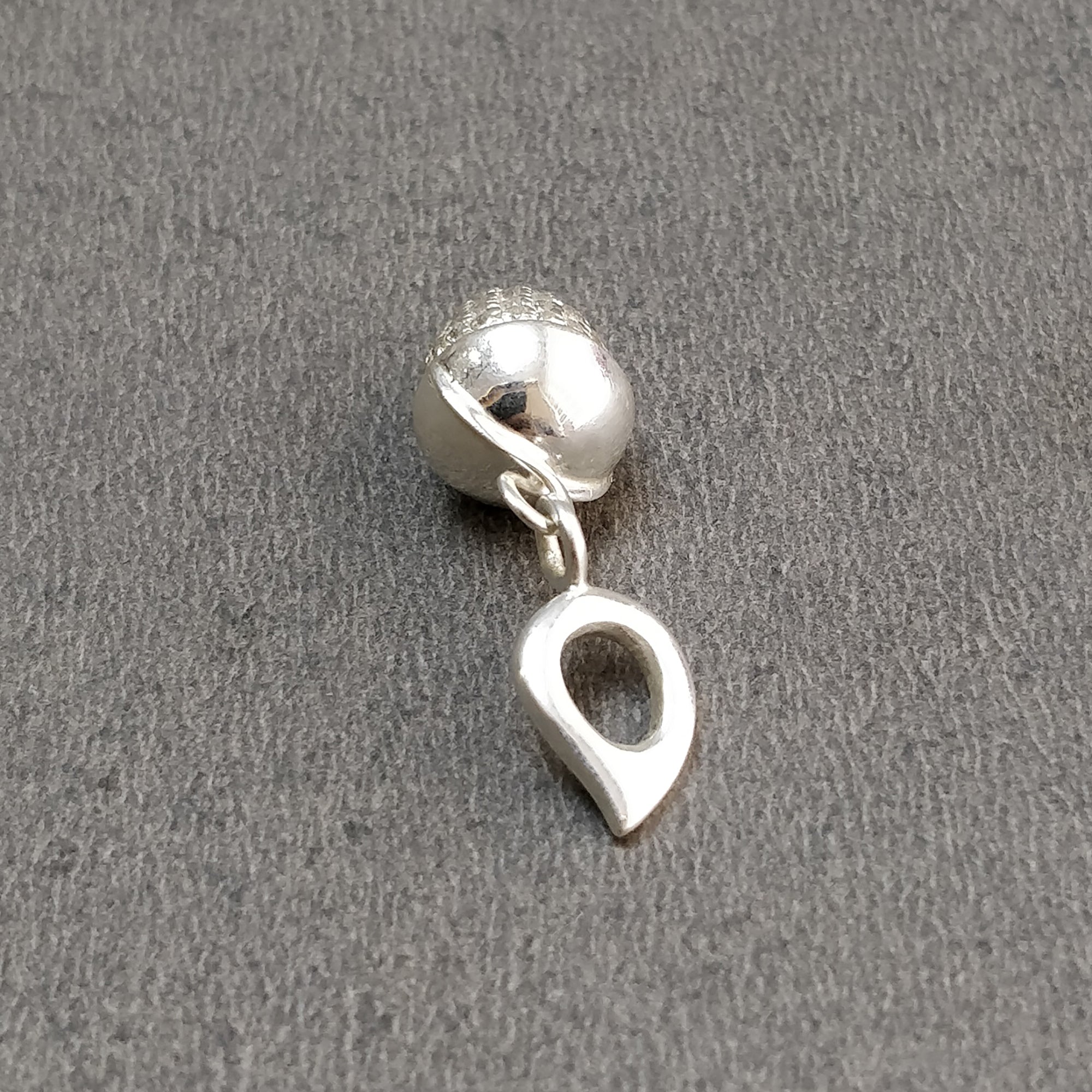 5.00gms Sterling Silver Cubic Zirconia Pendant - Mini Bullet & Leaf Loop Design | Elegant Jewelry Gift for Women | Perfect for Birthdays, Anniversaries & Special Occasions