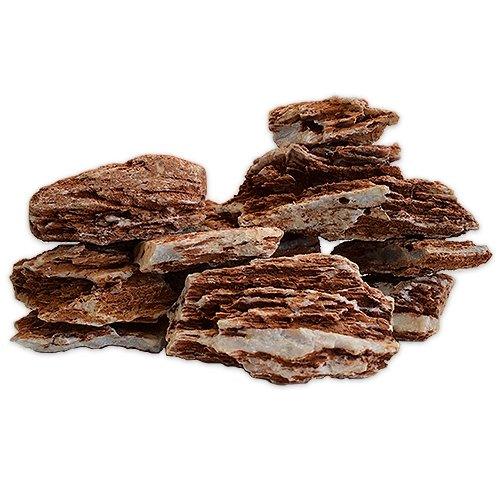 Natural Red Wood Line Stone Aquascaping Rock - 20Kg Box for Aquarium Decoration, Fish Tank Landscaping & Zen Garden Design