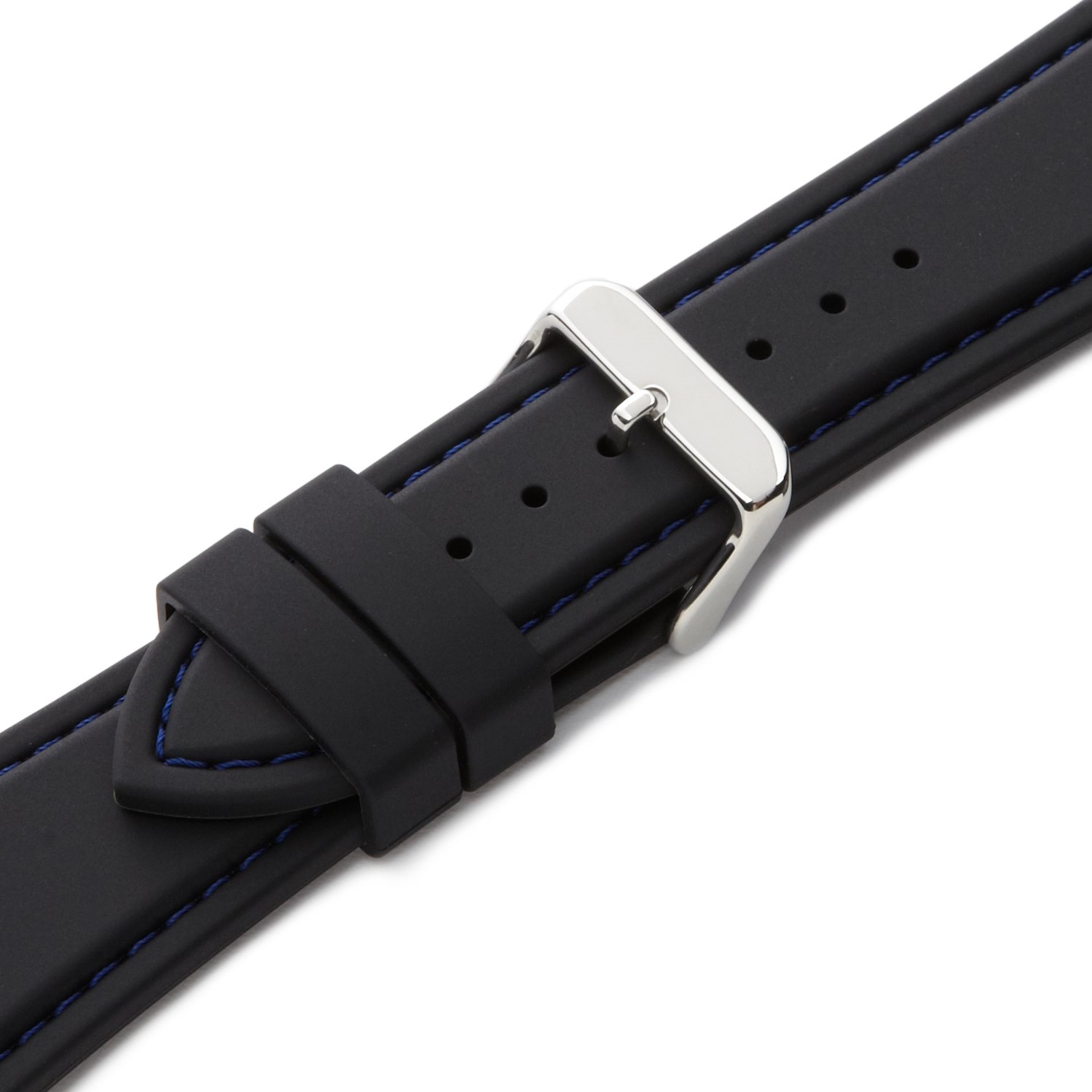 Hadley-Roma MS3345RF 180 Genuine Silicone Diver Watch Band for Men - Waterproof Sport Strap Replacement for Diving, Swimming & Outdoor Activities