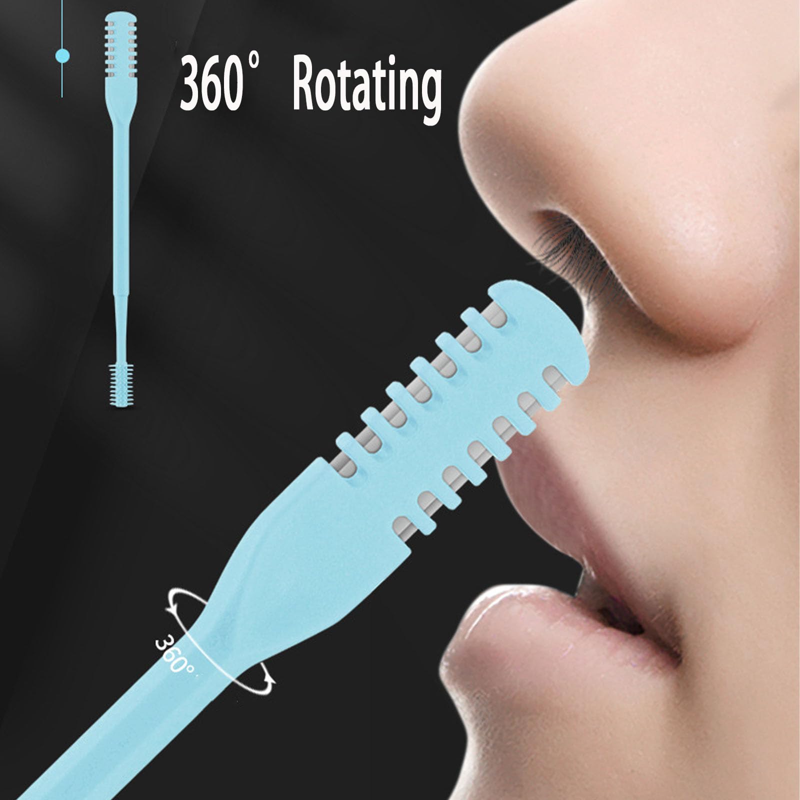 2-in-1 Manual Nose & Ear Hair Trimmer for Men & Women - 360° Rotating Nasal Hair Razor Cutter with Ear Wax Cleaner (Green) - Perfect for Travel, Grooming Kits & Personal Hygiene Care
