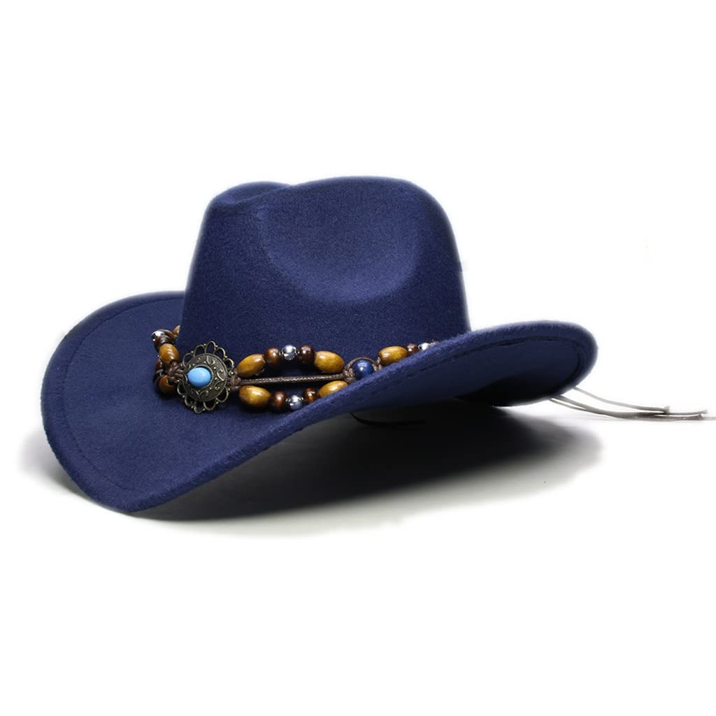 Vintage Wide Brim Cowboy Hat for Men & Women - Western Cowgirl Sun Hat with Ethnic Design - 61cm (Color C) - Perfect for Beach, Jazz Festivals & Outdoor Adventures