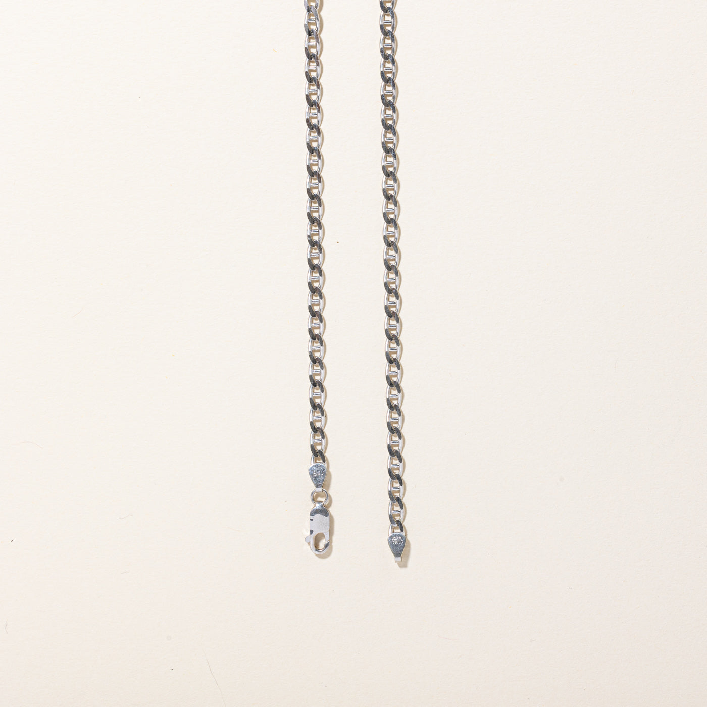 10K White Gold Anchor Link Chain Necklace for Women - 22 Inch Dainty & Elegant Jewelry for Everyday Wear, Gifts & Special Occasions