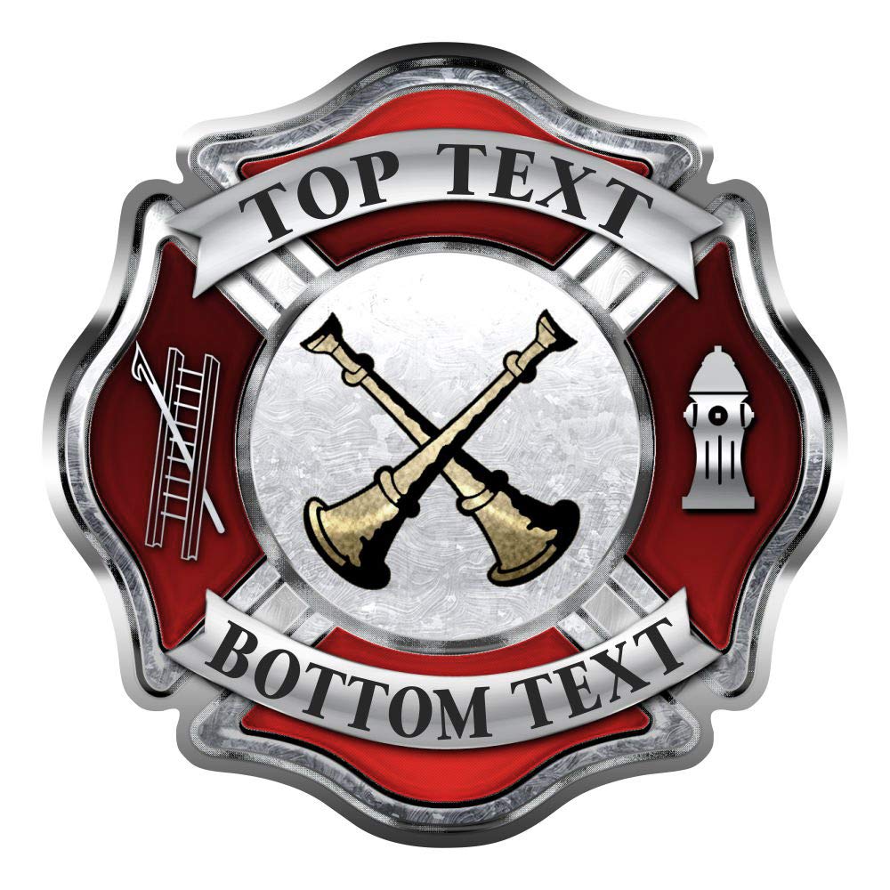 Custom Firefighter Ranks Sticker (Battalion Chief) - Personalized Maltese Cross Decal for Fire Helmets, Cars & Trucks - Durable Vinyl Firefighter Stickers for Windows, Laptops & Gear - Perfect for First Responder Appreciation & Department Pride