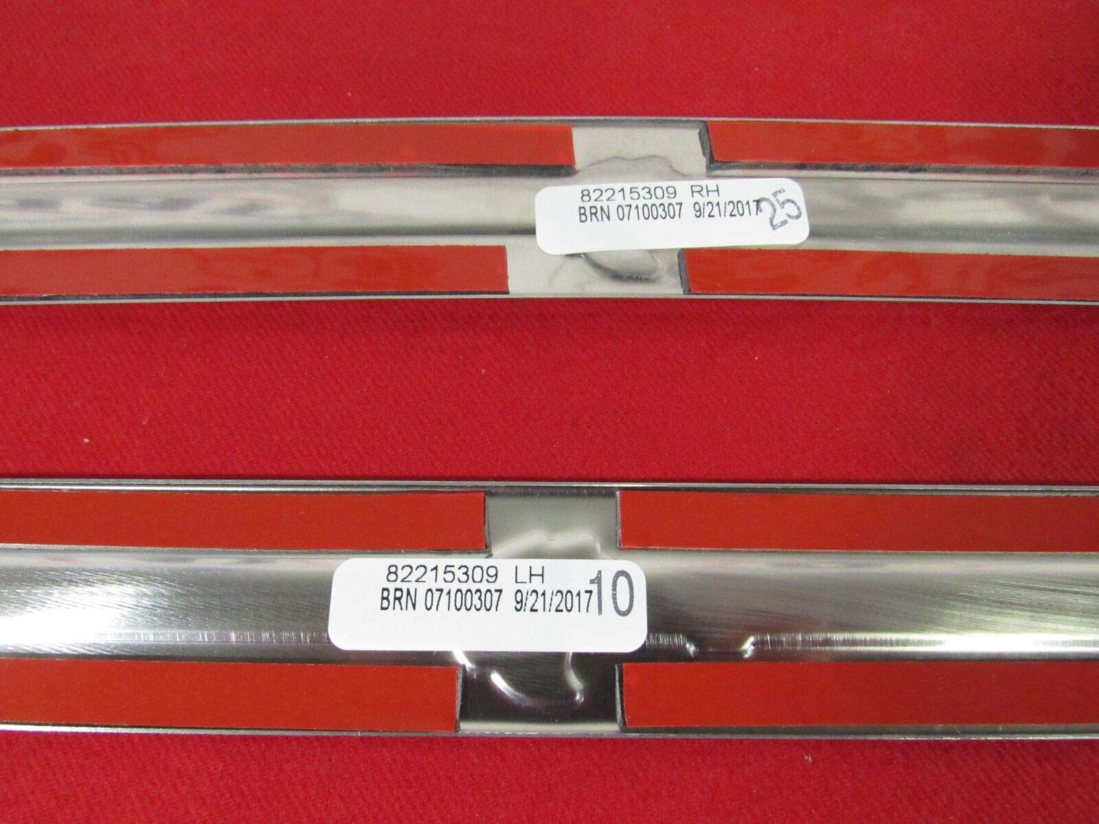 Mopar 82215309 Brushed Aluminum Door Sill Guards with Hellcat Logo - Premium Car Interior Protection for Dodge Challenger & Charger Models