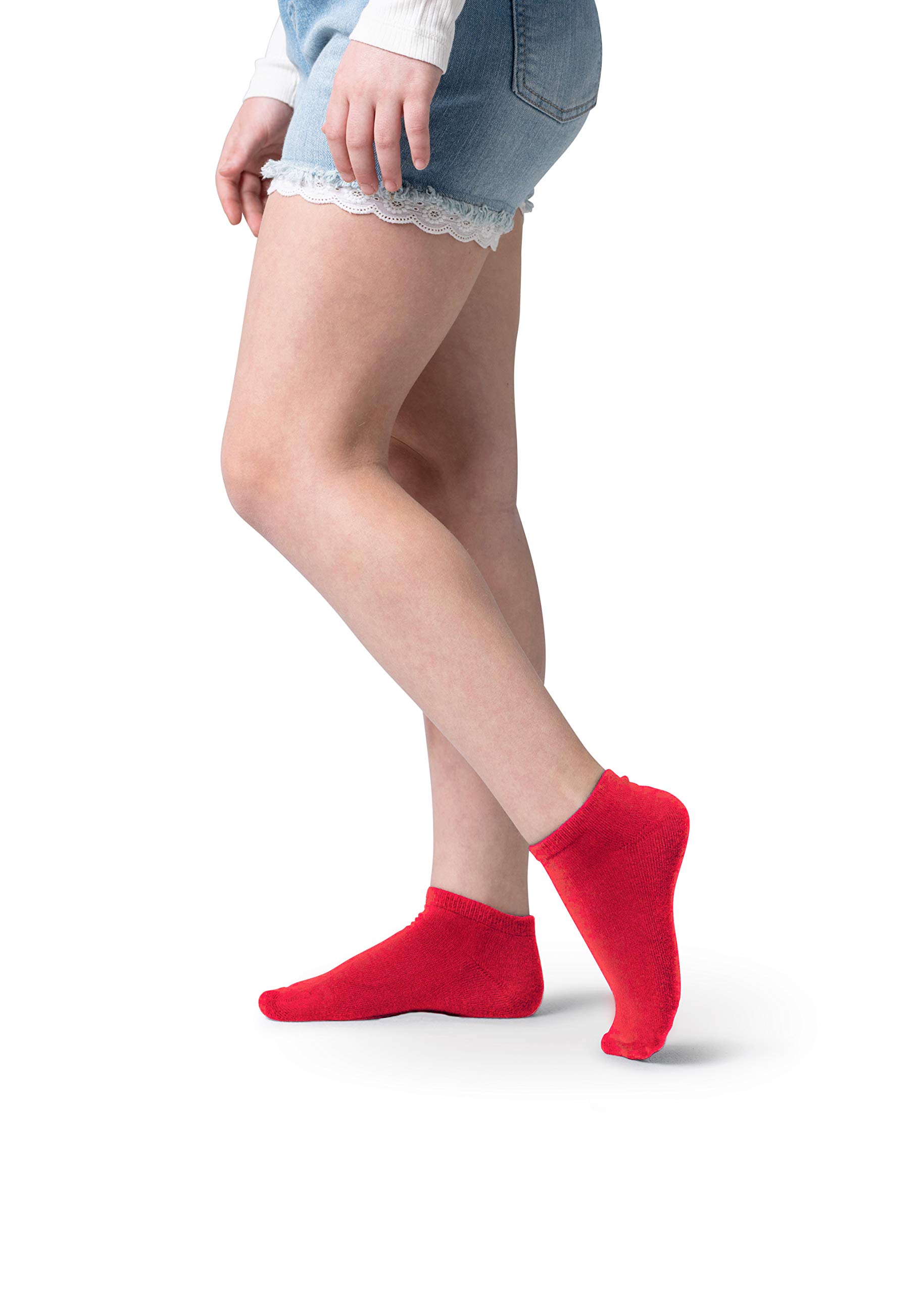 **Breathable Kids Bamboo Athletic Socks - Seamless No-Show Ankle Socks with Cushion for Boys & Girls (3 or 6 Pairs) - Perfect for Running, Sports & Everyday Comfort**
