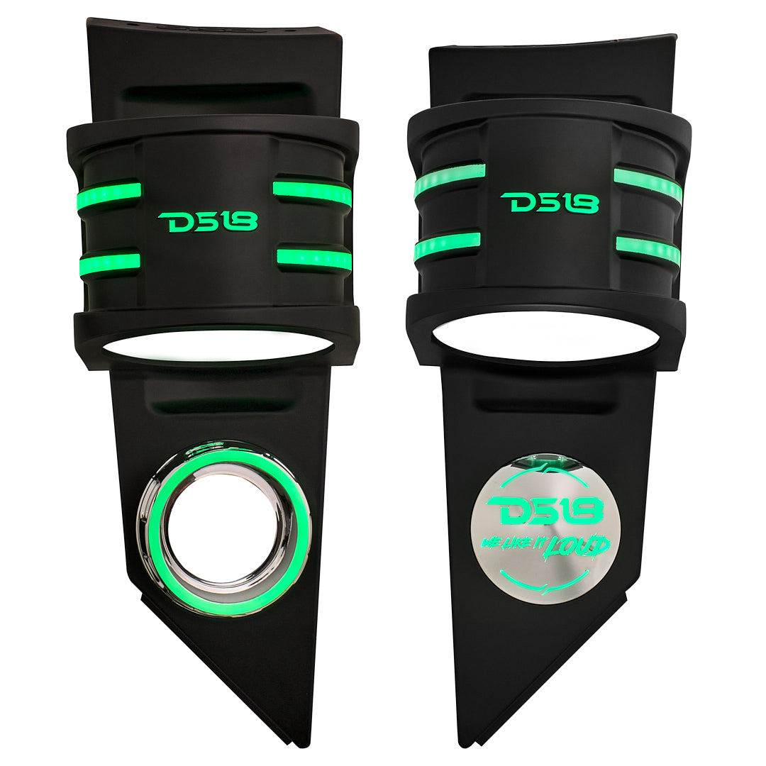 Polaris Slingshot Headrest Enclosure with Digital LED Lights - Compatible with 4 x 6.5