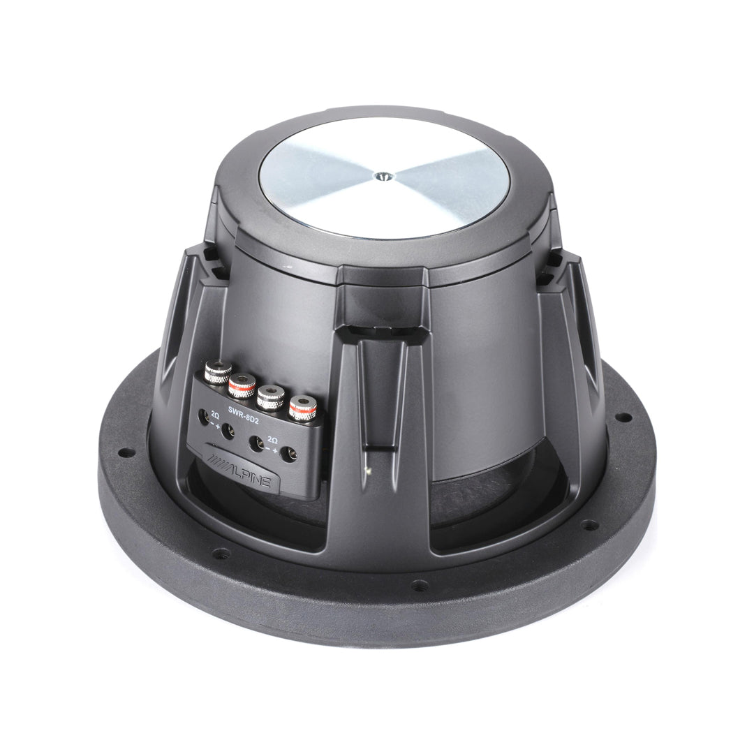 Alpine SWR-8D2 8-Inch R Series Dual 2 Ohm Voice Coil 1000W Car Subwoofer - High Power Bass for Trucks, SUVs & Custom Car Audio Systems