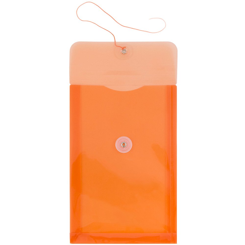 JAM PAPER Plastic Envelopes with Button & String Tie Closure - 6.25
