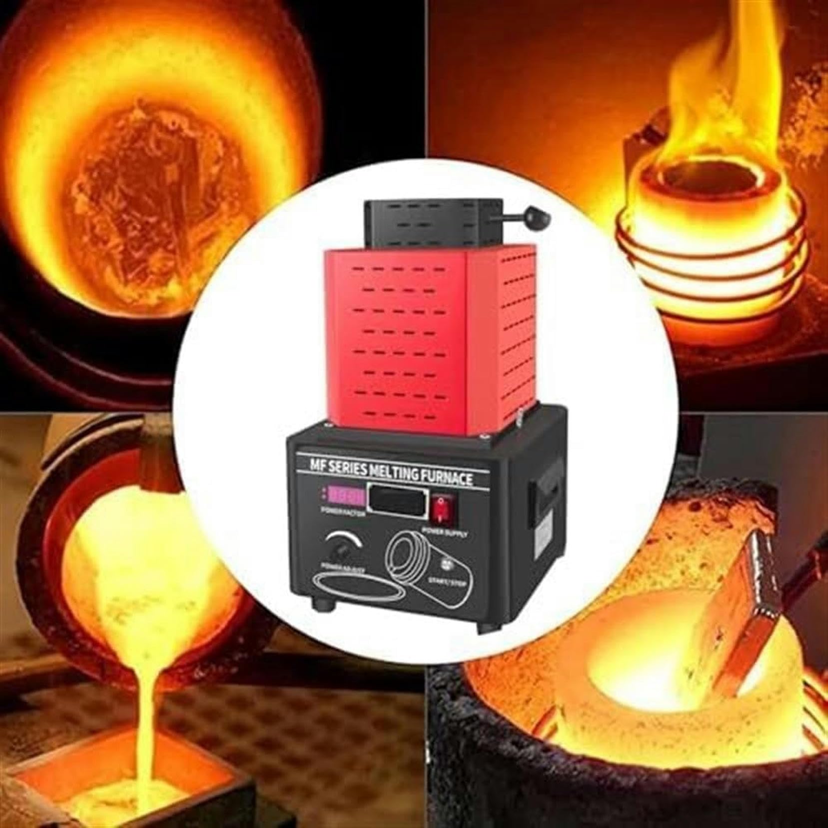 1600℃/2912℉ Electric Gold Melting Furnace Kit with Digital Display & Graphite Crucible - Fast 3-5 Minute Melting for 3KG Metals - Perfect for Jewelry Making, Metal Casting, and DIY Precious Metal Projects