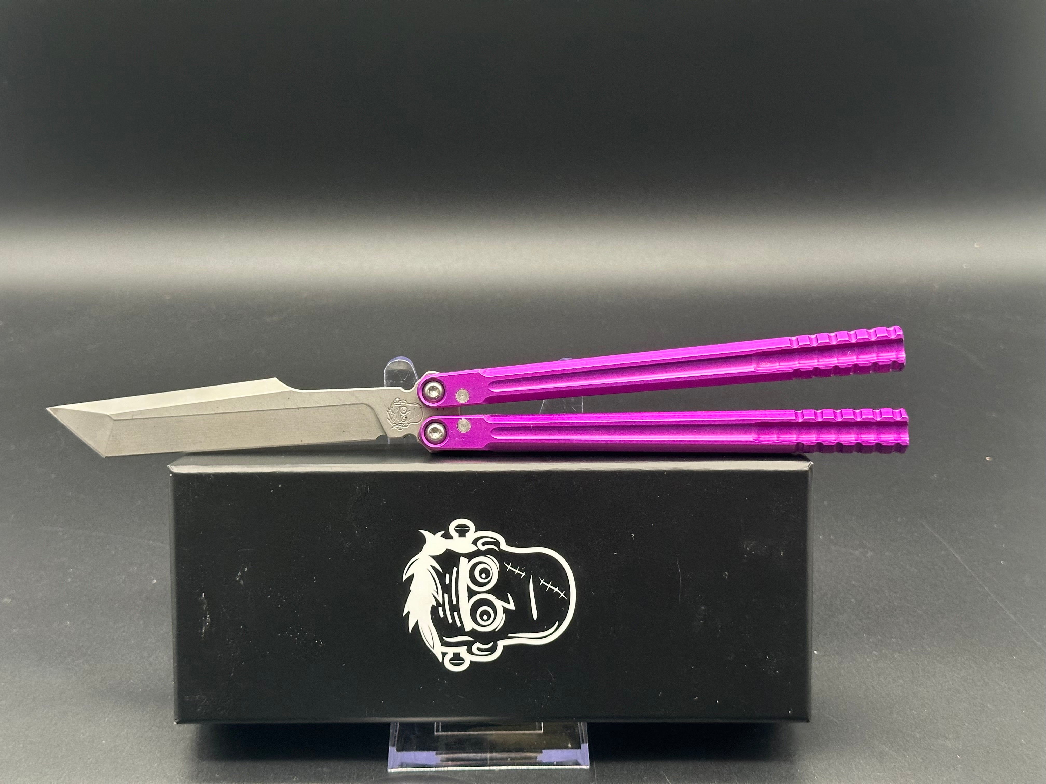 Premium Franken Forge Blades with Galvanized/Purple Milled 7071 Aluminum Channeled Handles - Durable Tactical Knives for Outdoor Camping, Hunting & Survival Gear