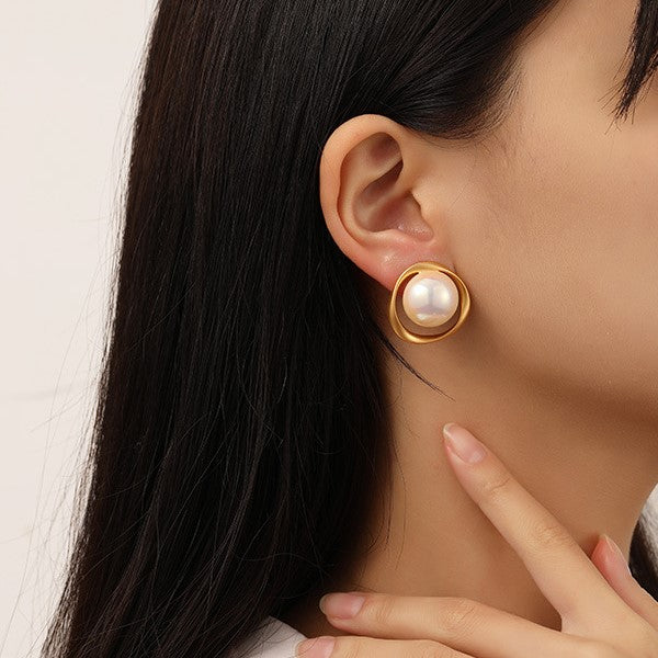 Stylish Irregular Pearl Earrings Stud | DMS189 | Elegant Fashion Jewelry for Women, Perfect for Weddings, Parties & Daily Wear