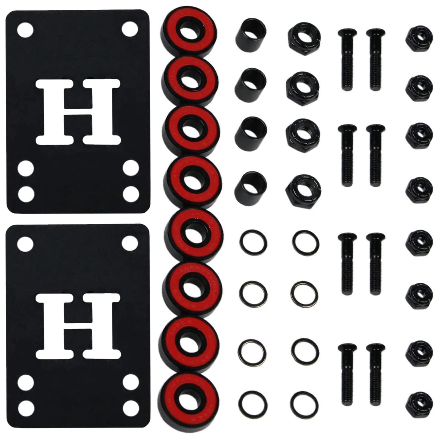 Premium Core Black Skateboard Trucks & Wheels with ABEC 5 Bearings - High Performance Skateboard Parts for Street Skating & Tricks