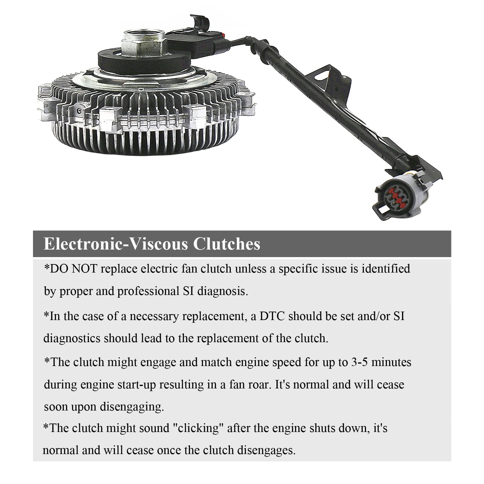 Severe Duty E-V Fan Drive Clutch for 2004-2010 Dodge Ram 2500/3500/4000/4500/5500 with Cummins Diesel 5.9L & 6.7L Engines - Heavy Duty Cooling System Replacement Part for Off-Road & Towing Applications
