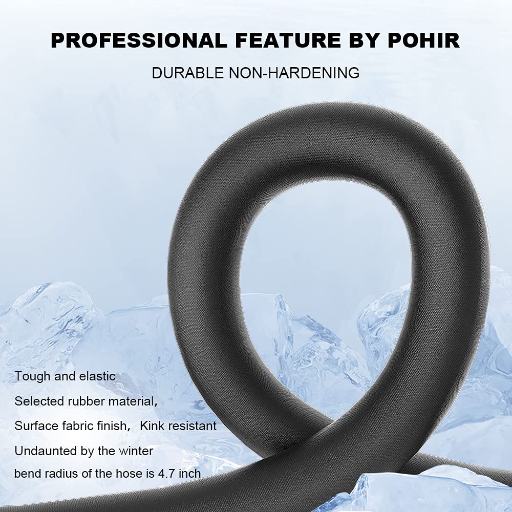 POHIR 100FT 3/8'' High Pressure Washer Hose - 4200 PSI Heavy Duty Wire Braided Car Wash Hose with 2 Quick Connect Kits (M22 14mm & 1/4 Inch) for Pressure Washers - Perfect for Washing Cars, Driveways, and Outdoor Cleaning