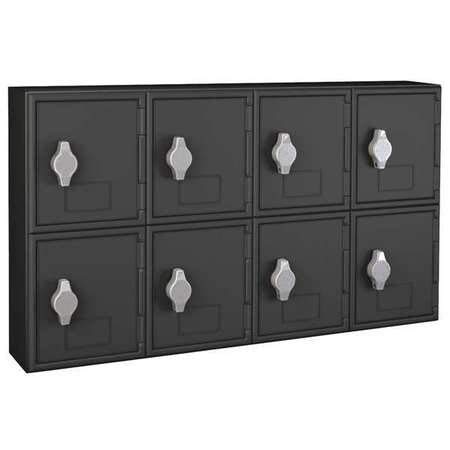 Black Cell Phone Locker with Hasp Lock - 24 Inch Wide Secure Storage for Schools, Offices & Public Spaces