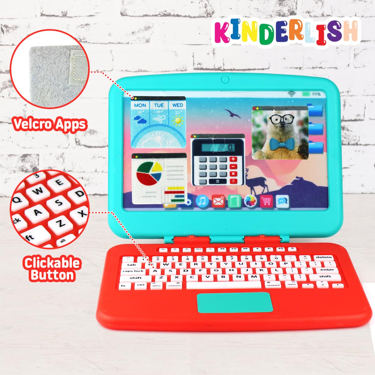 Kids Pretend Play Workstation Set - Toy Office Play Set with Fake Laptop, Toy Phone, Coffee Cup & Headset for Toddlers Ages 3+ | Perfect for Imaginative Play, Role Playing & Early Learning Development