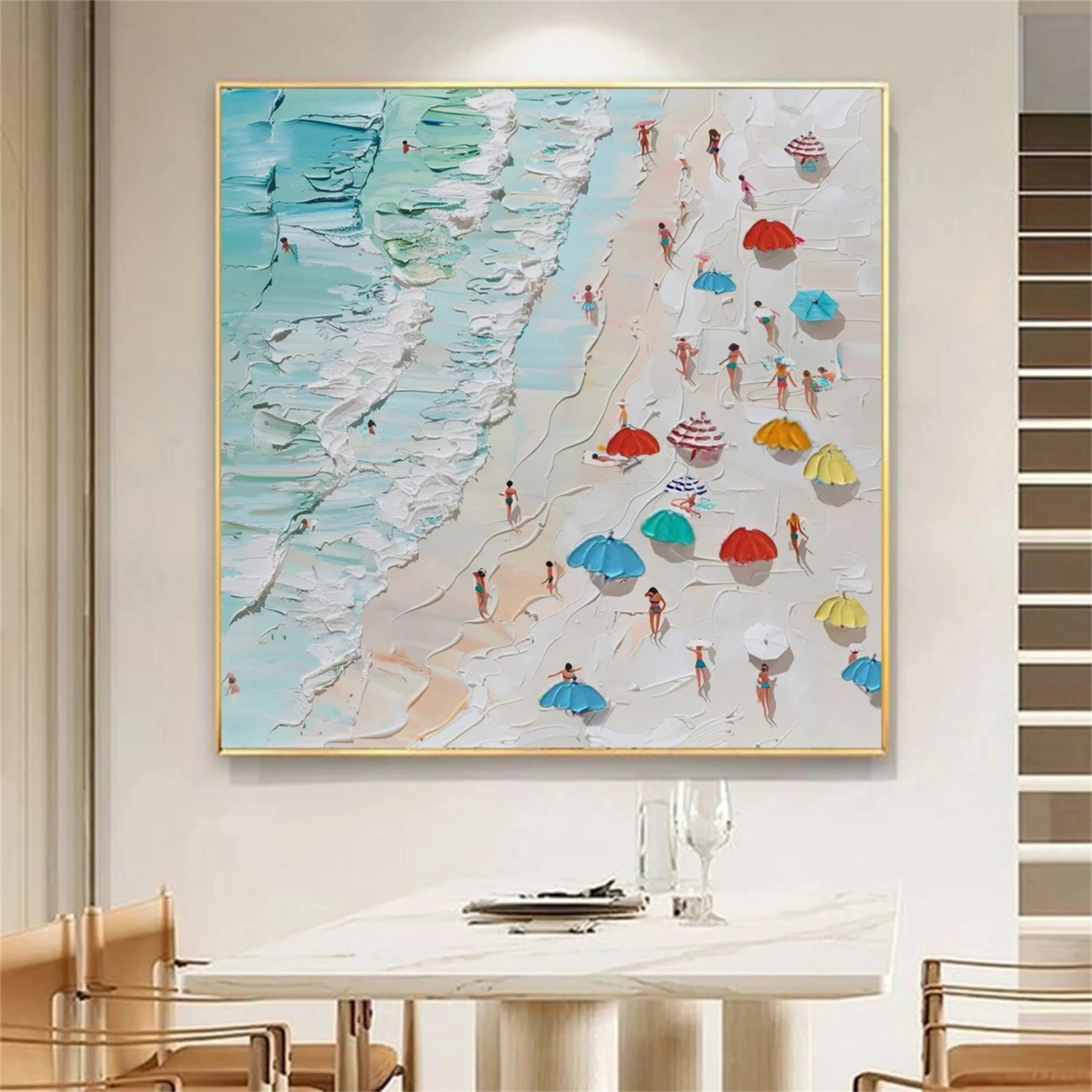 Seascape and Snowy Peak Landscape Painting #SP021 - Stunning Wall Art for Living Room, Bedroom & Office Decor
