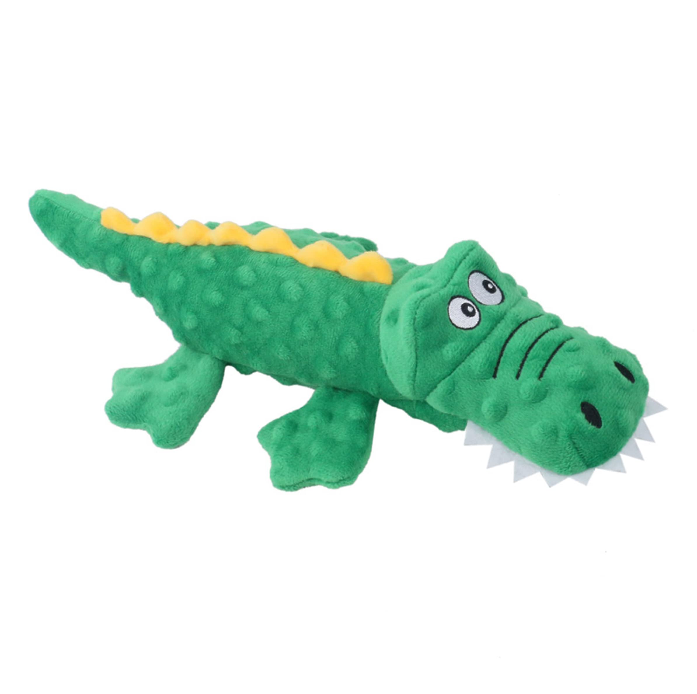 Durable Squeaky Dog Chewing Toys - Interactive Plush Puppy Molar Toy with Sound, PP Cotton Crocodile Shape for Small & Large Dogs - Perfect for Teething, Playtime & Training
