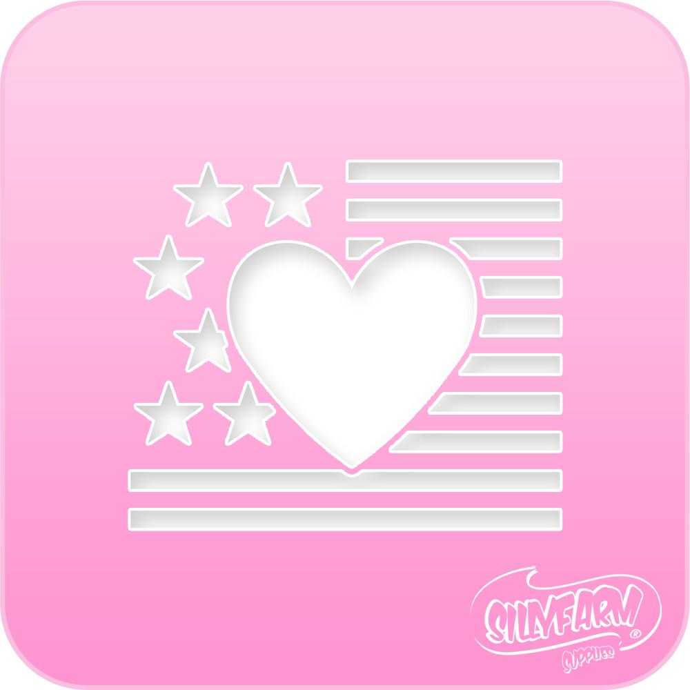 USA Heart Flag Stencil - Patriotic Pink Power DIY Craft Template for Home Decor, Wall Art, and Wood Projects